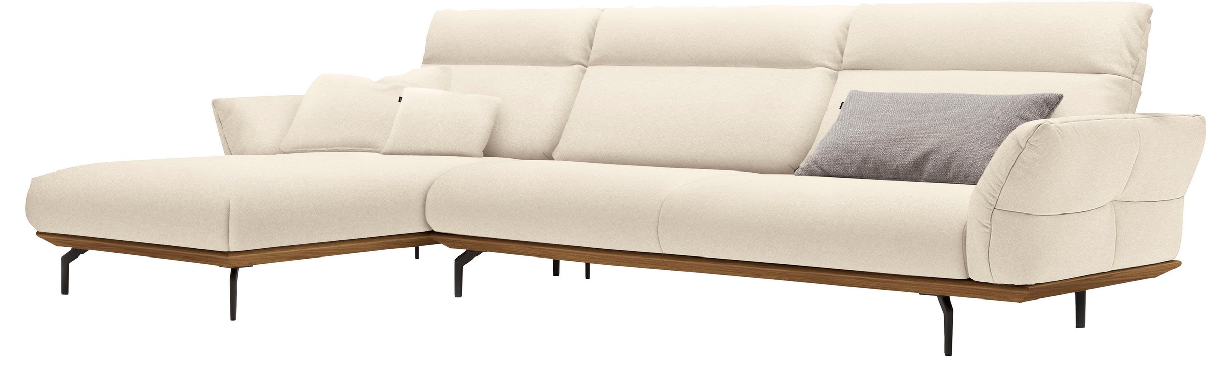 Creation BY ROLF BENZ Ecksofa »CR.460«, Sockel in Nussbaum, Winkelfüße in U günstig online kaufen