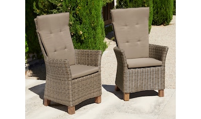 Destiny Loungesessel »ALCUDIA«, Polyrattan, beige meliert, + Auflagen auf  Rechnung kaufen