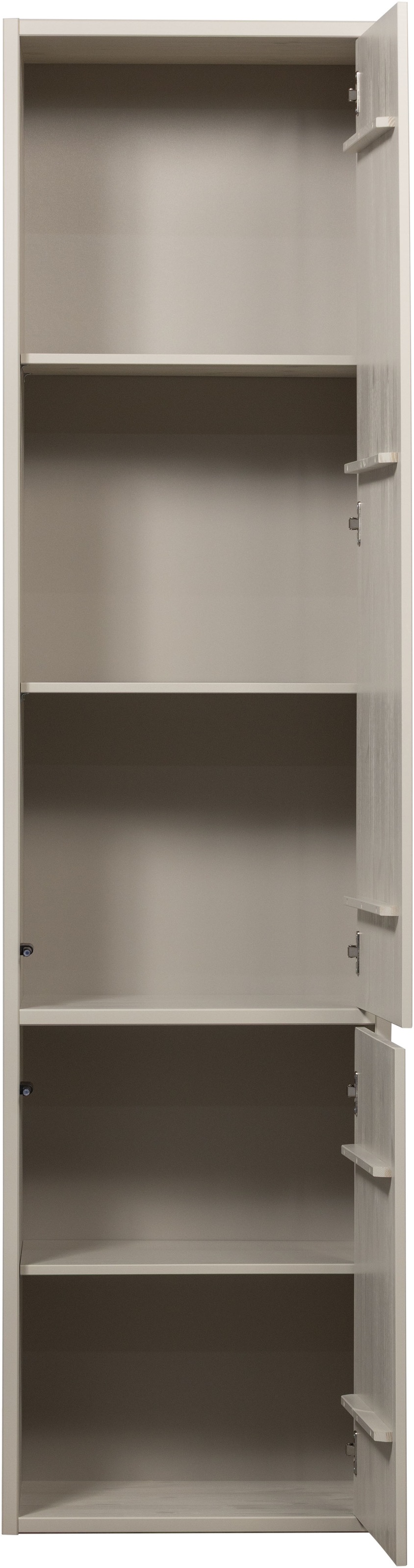 WOOOD Mehrzweckschrank »Meggy Kiefernholz Druckmechanismus, sichtbare Maserung 55x40x215 cm« Tragkraft 10 kg pro Boden, Tür beidseitig montierbar