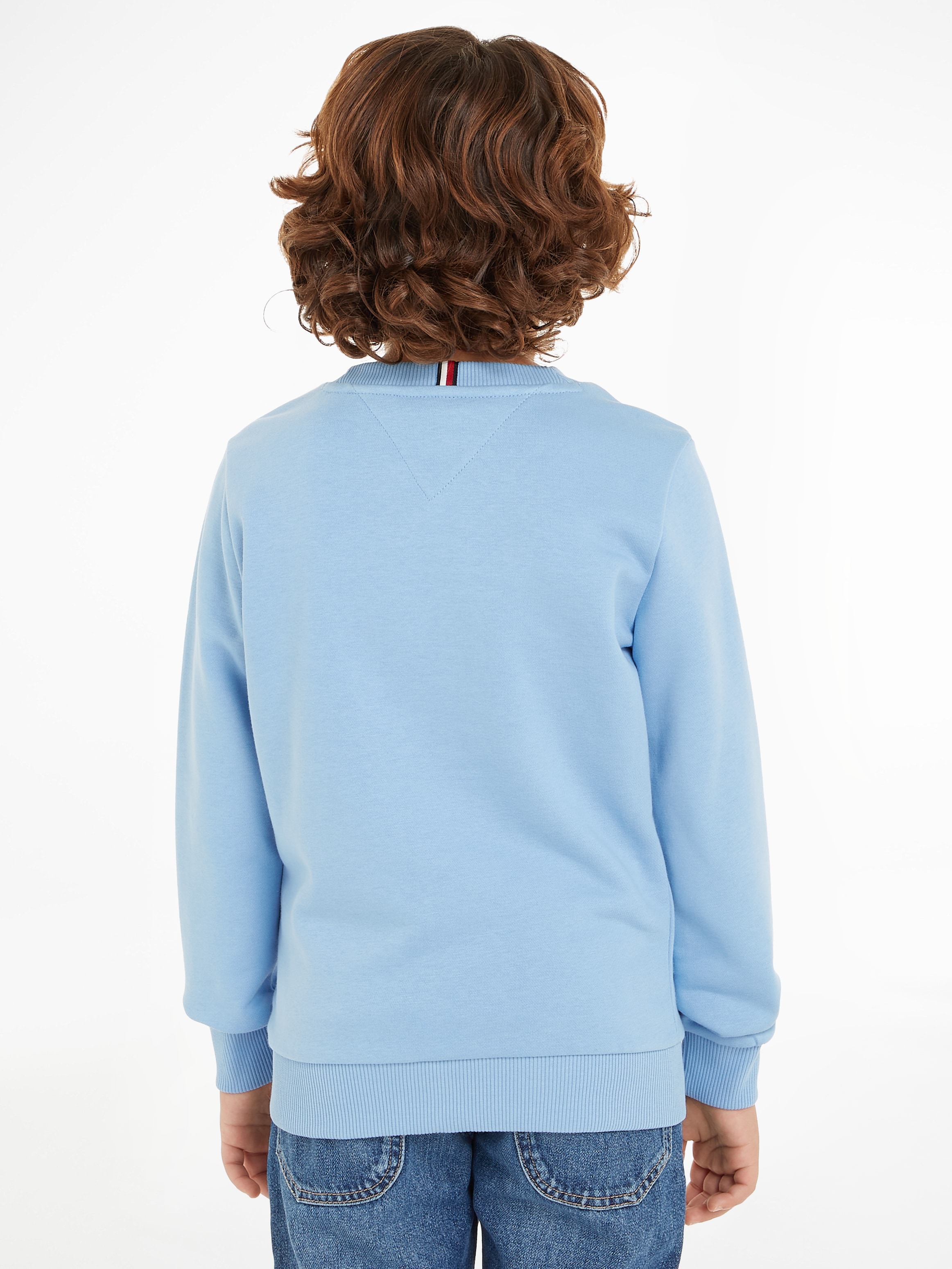 Tommy Hilfiger Sweatshirt »MONOTYPE FLOCK REG SWEATSHIRT«, Kinder bis 16 Jahre mit Logoschirftzug