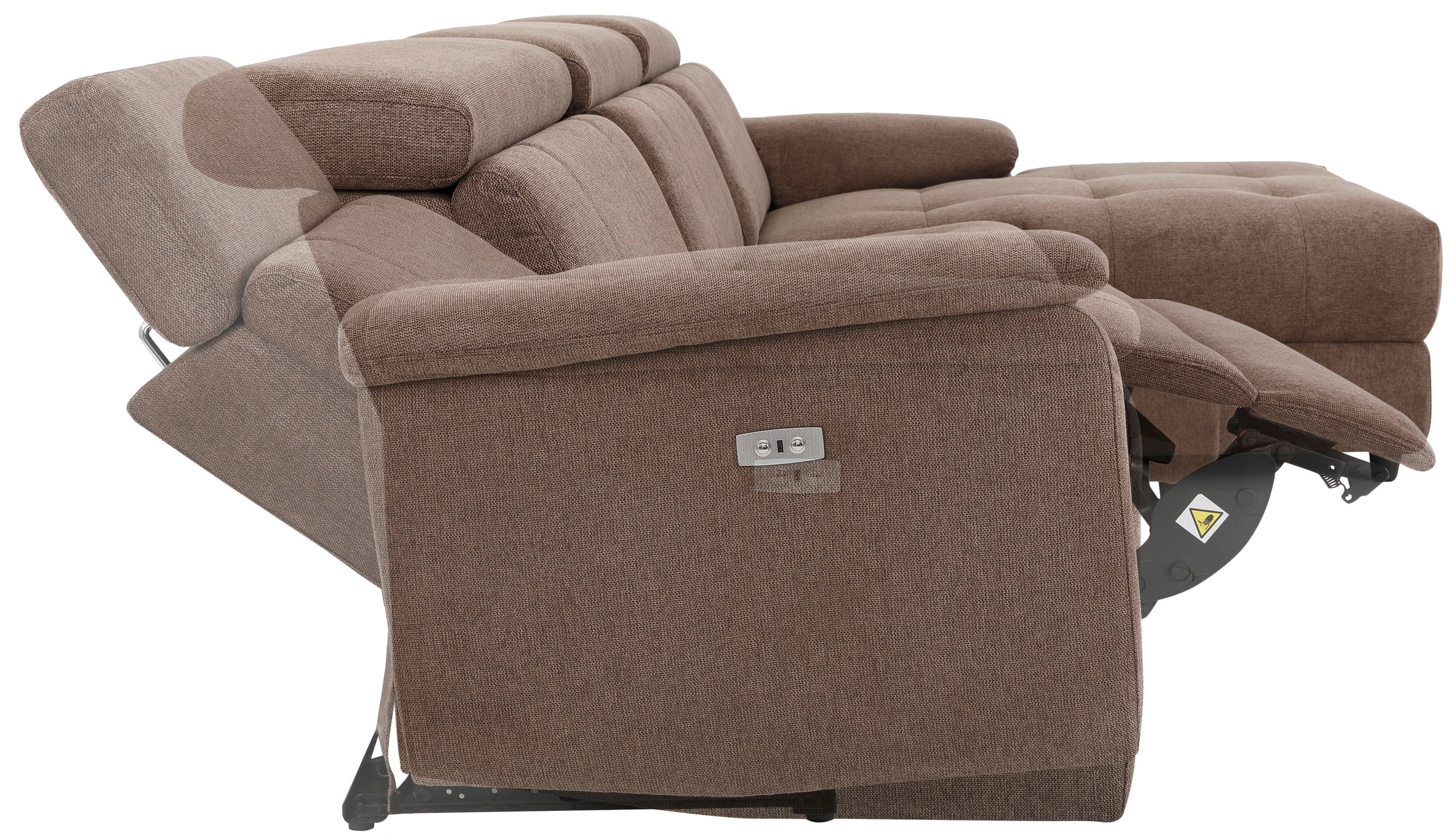 Home affaire Ecksofa »Binado, L-Form,«, mit manueller oder elektrischer Relaxfunktion mit USB-Anschluss