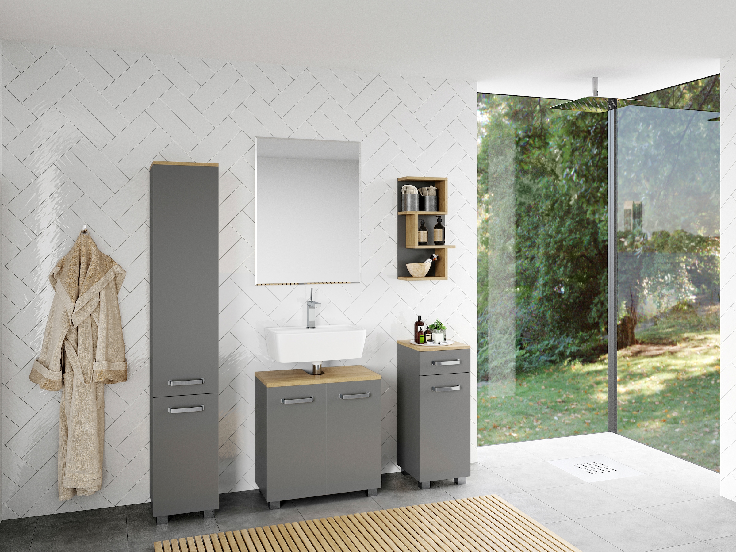 welltime Hochschrank »Cosmo« BxTxH: ca. 30x32,5x171,5 cm, verschiedene Farben, 6 Fächer