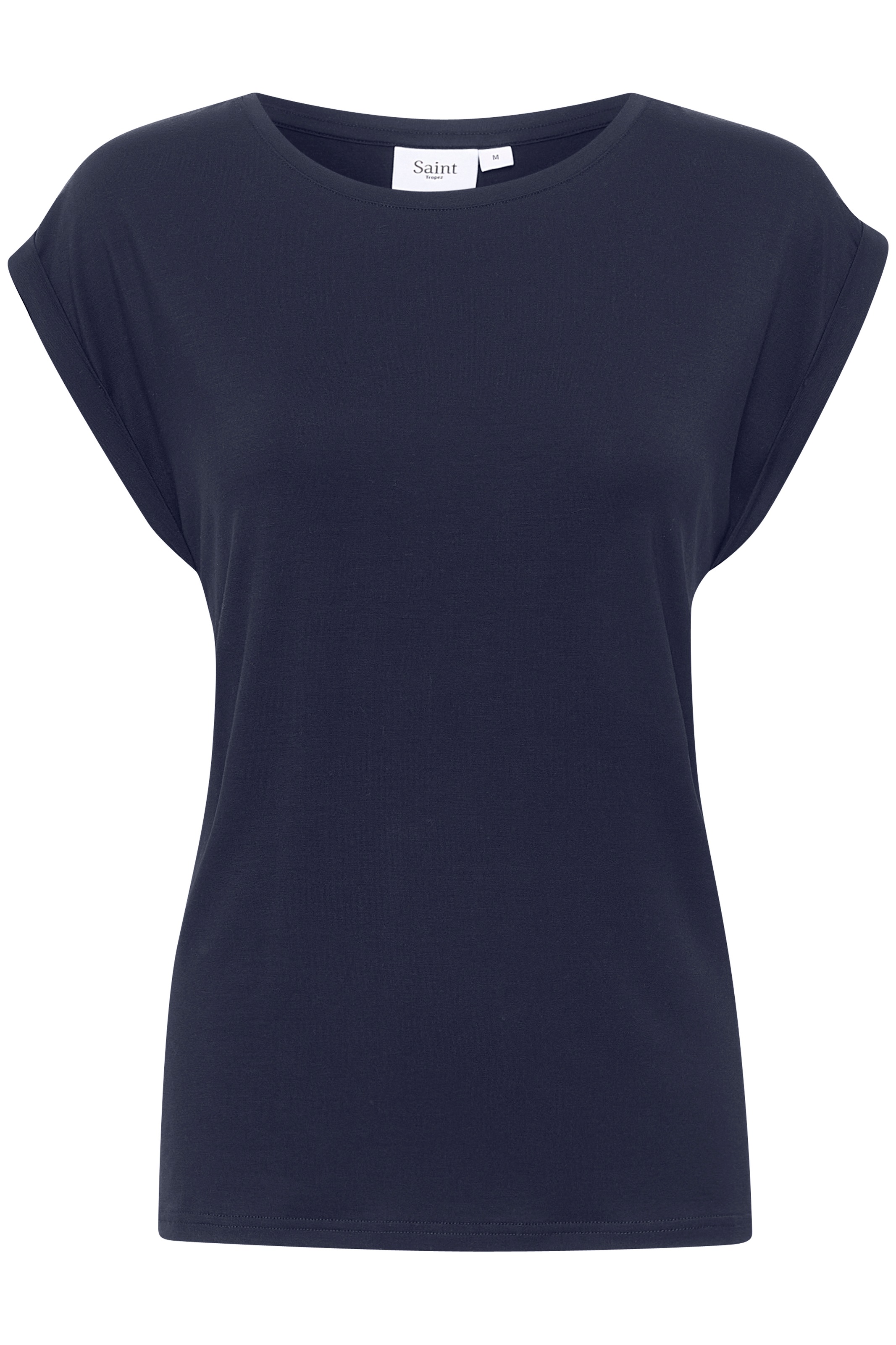 Saint Tropez Rundhalsshirt Basic in edler LYOCELL Qualität