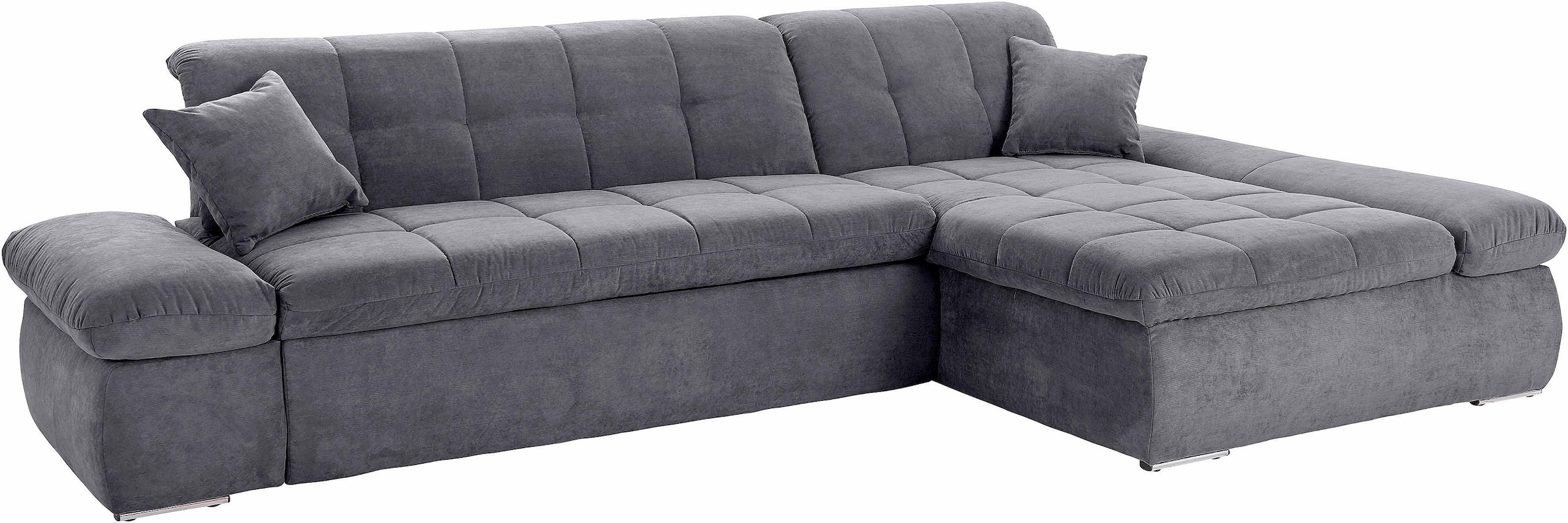 DOMO collection Ecksofa »NMoric XXL, B/T/H: 300/172/80cm, Revamierenabschluss L-Form«, wahlweise mit Bettfunktion und Armlehnverstel,lung