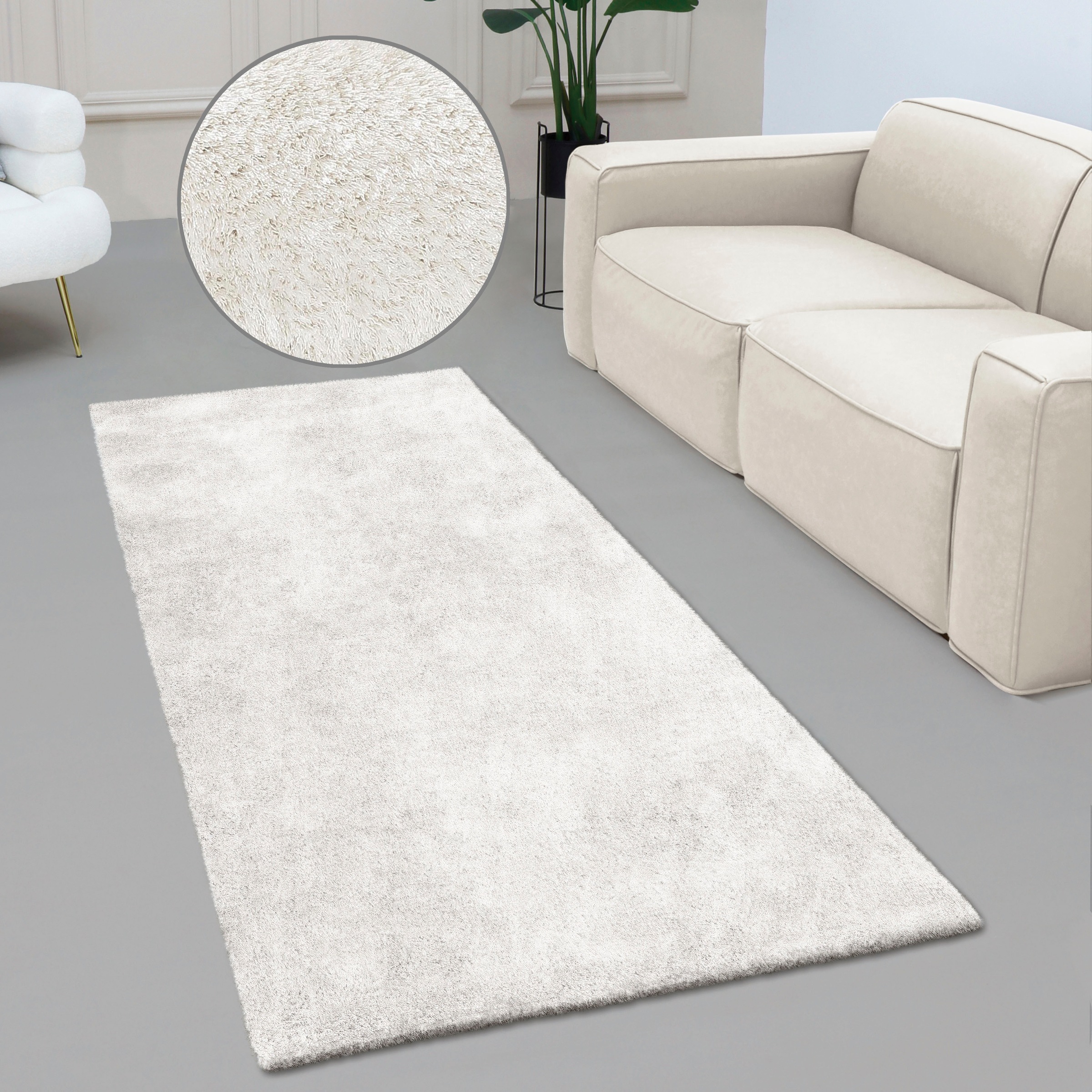 Bruno Banani Hochflor-Läufer »Dana Teppich, Kundenliebling«, rechteckig, 30 mm Höhe, Brücke, uni, weich, Mikrofaser, Diele, Flur, Wohnzimmer, Schlafzimmer