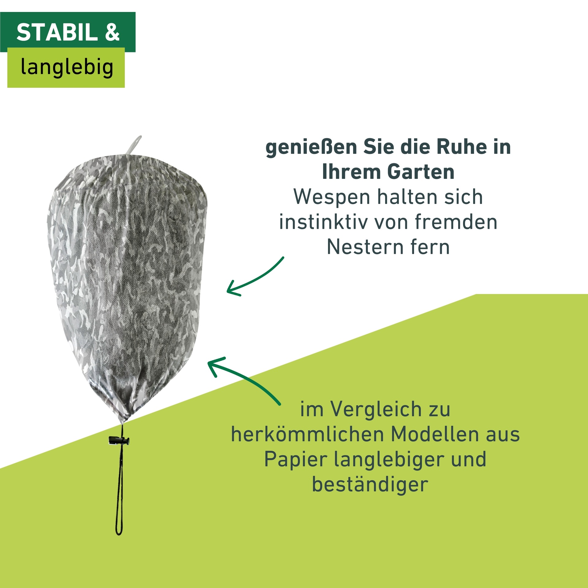 Windhager Wespennestattrappe »Wespenvertreiber aus Vliesstoff« langlebiger und beständiger Wespenschutz, individuell befüllbar, grau
