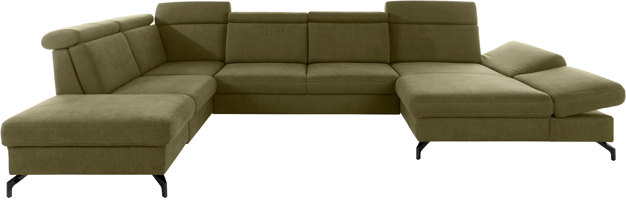 sit&more Wohnlandschaft »Brisbane U-Form«, Fußhöhe 12 cm, inklusive Sitztiefen-, Armteil- und Kopfteilverstellung