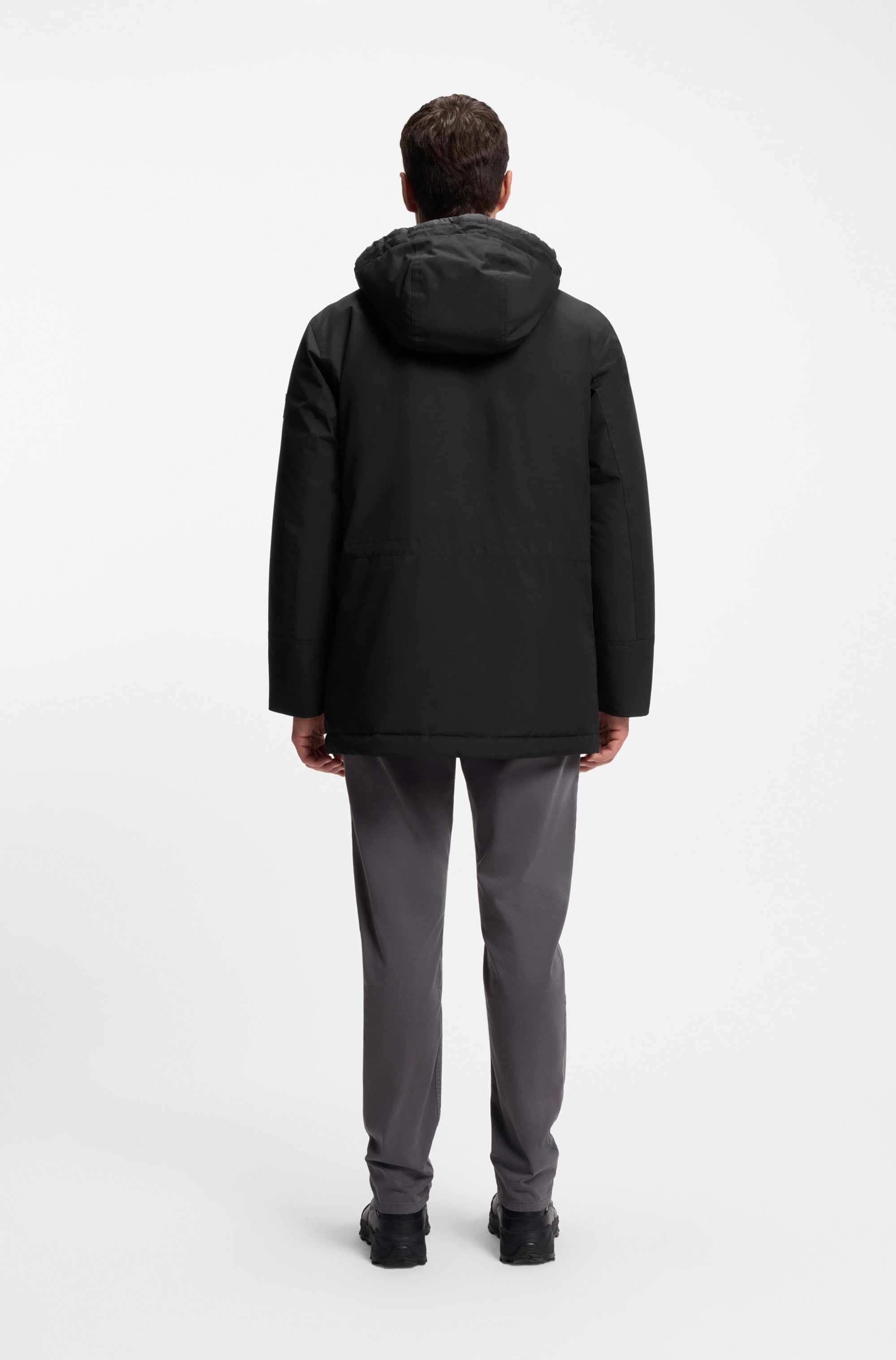 BOSS ORANGE Parka »Osiass«, mit Kapuze, relaxed fit, mit wattierter Kapuze, verdeckter Reißverschluss