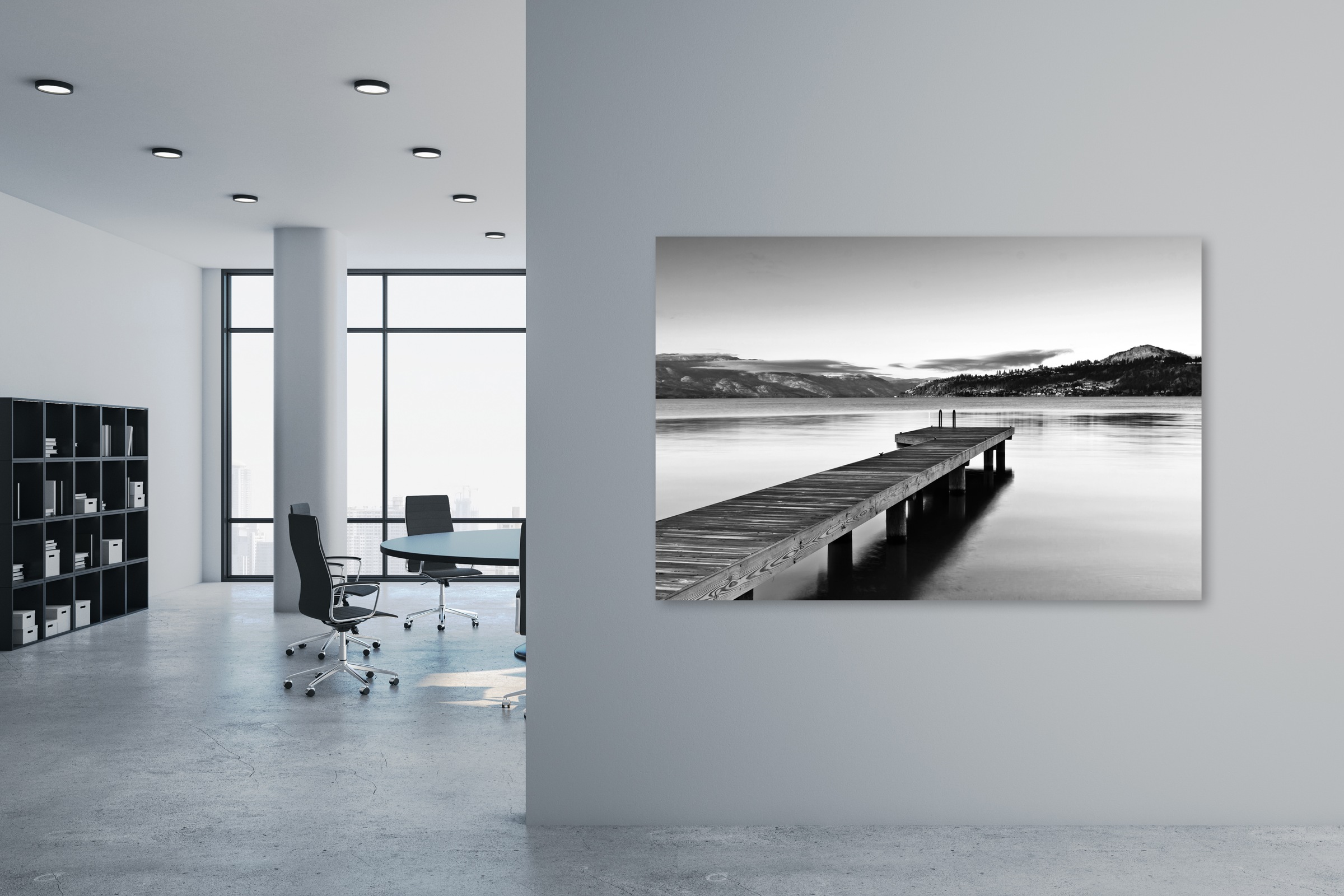 queence Leinwandbild »Der Steg«, Steg-Seebilder-Seelandschaft-Kunst-Modern, günstig online kaufen