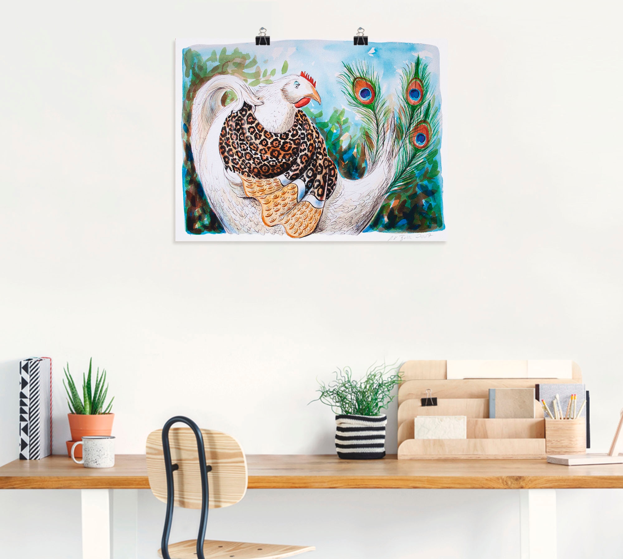 Artland Poster »Eitles Huhn«, Vögel, (1 St.), als Leinwandbild, Wandaufkleb günstig online kaufen