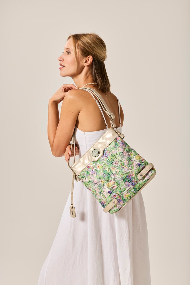 Rieker Umhängetasche Damen Schultertasche, Handtasche in Metallic-Optik