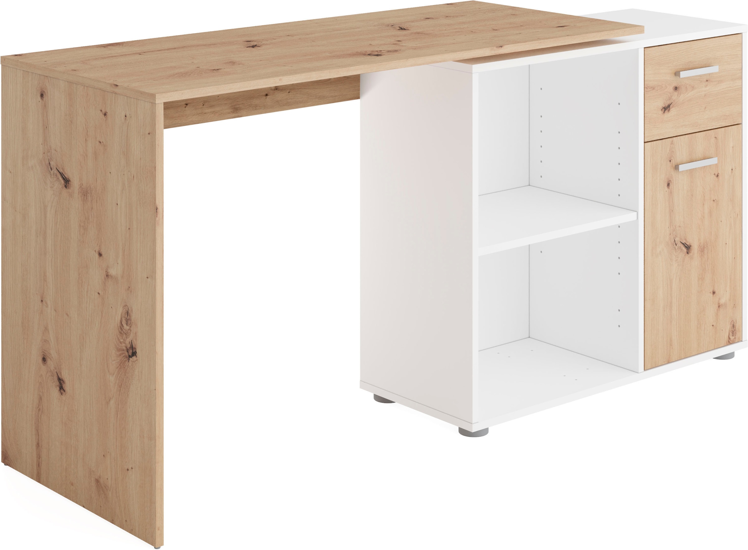FMD Eckschreibtisch »AUGSBURG«, Schreibtisch / Sideboard mit Stauraum,  drehbar, Breite 117/148 cm online kaufen