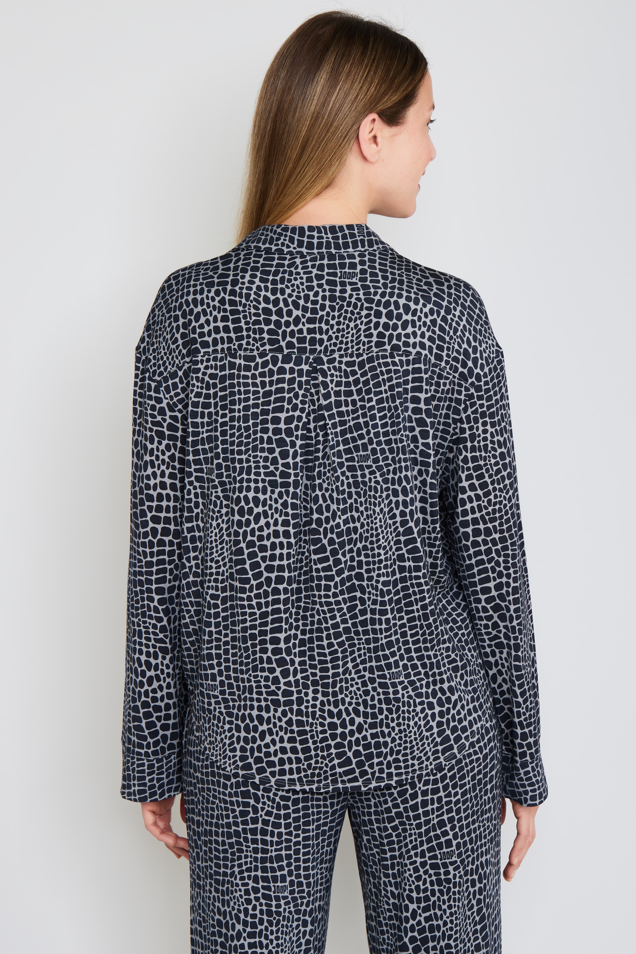 JOOP! Pyjamaoberteil »Luxe Modal Printed« langärmelig, Modal-Mix, Knöpfe