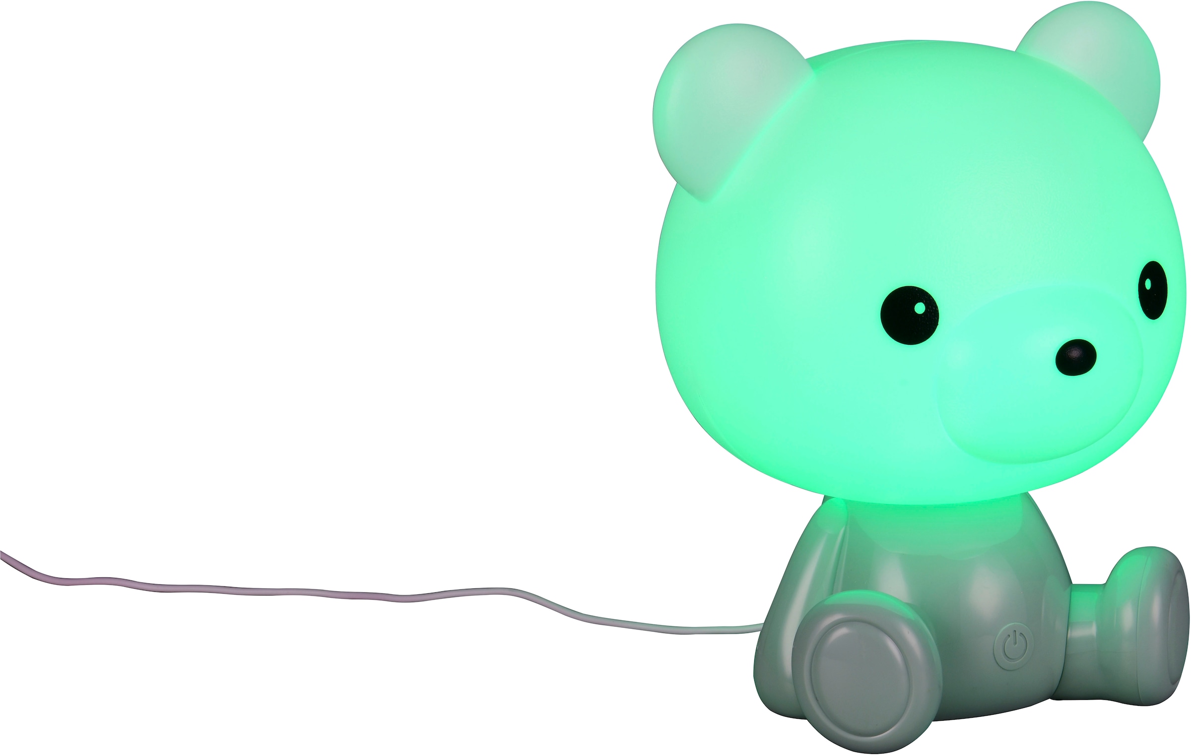 REALITY Leuchten LED Tischleuchte »CUTIE, Kinderzimmer Tischleuchte Nachttischleuchte Bären Optik, RGB«, 1 flammig, Leuchtmittel LED-Board | LED fest integriert, 0,3W 30 Lumen warmweiß 3000K, RGB Farbwechsel Modus, USB-Anschluss