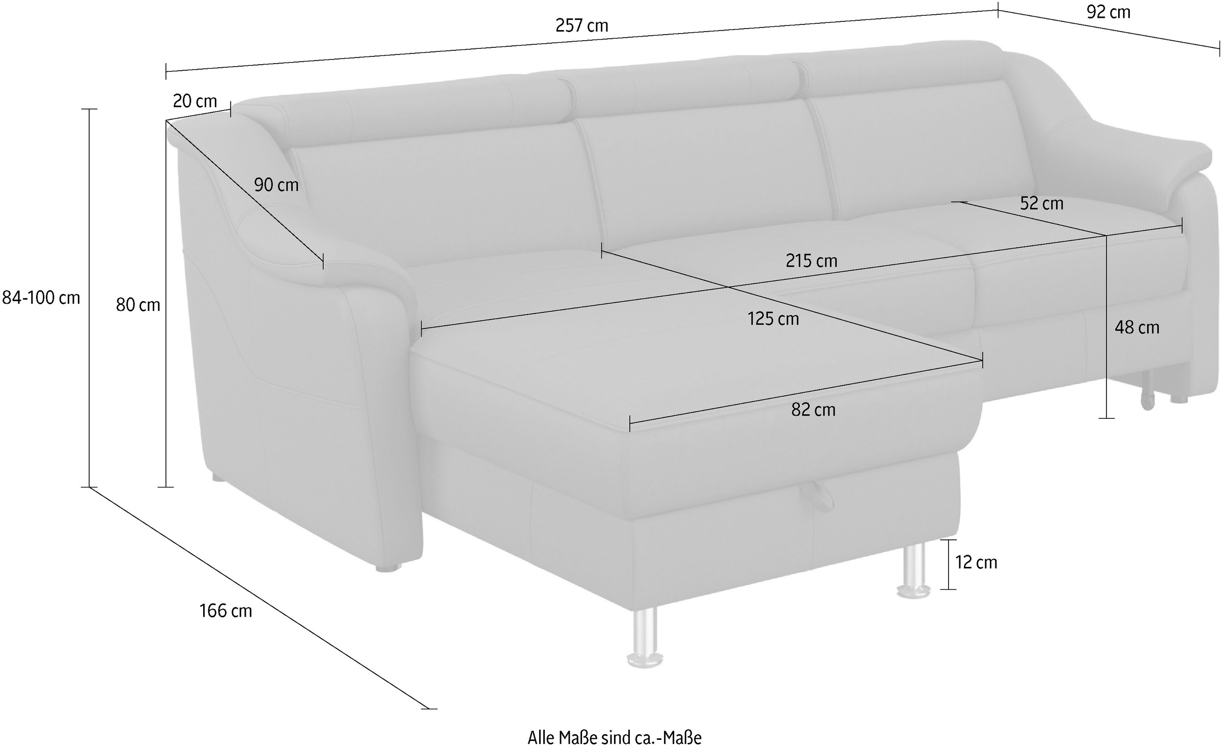 sit&more Ecksofa »Freetown L-Form«, inklusive Kopfteilverstellung und komfortablem Federkern