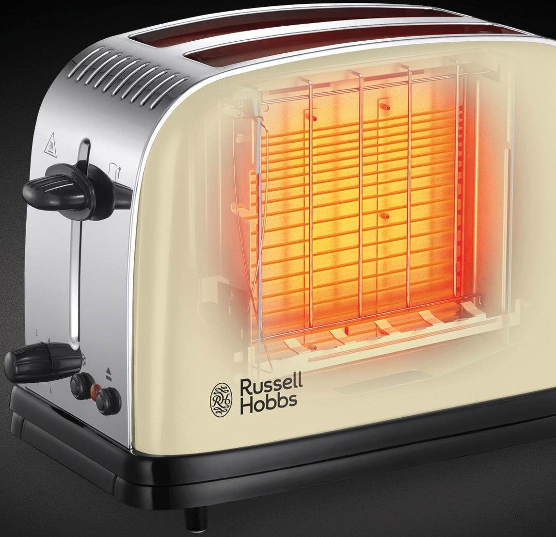 RUSSELL HOBBS Toaster »Colours Plus+ Classic Cream 23334-56«, 2 kurze Schlitze, 1670 W