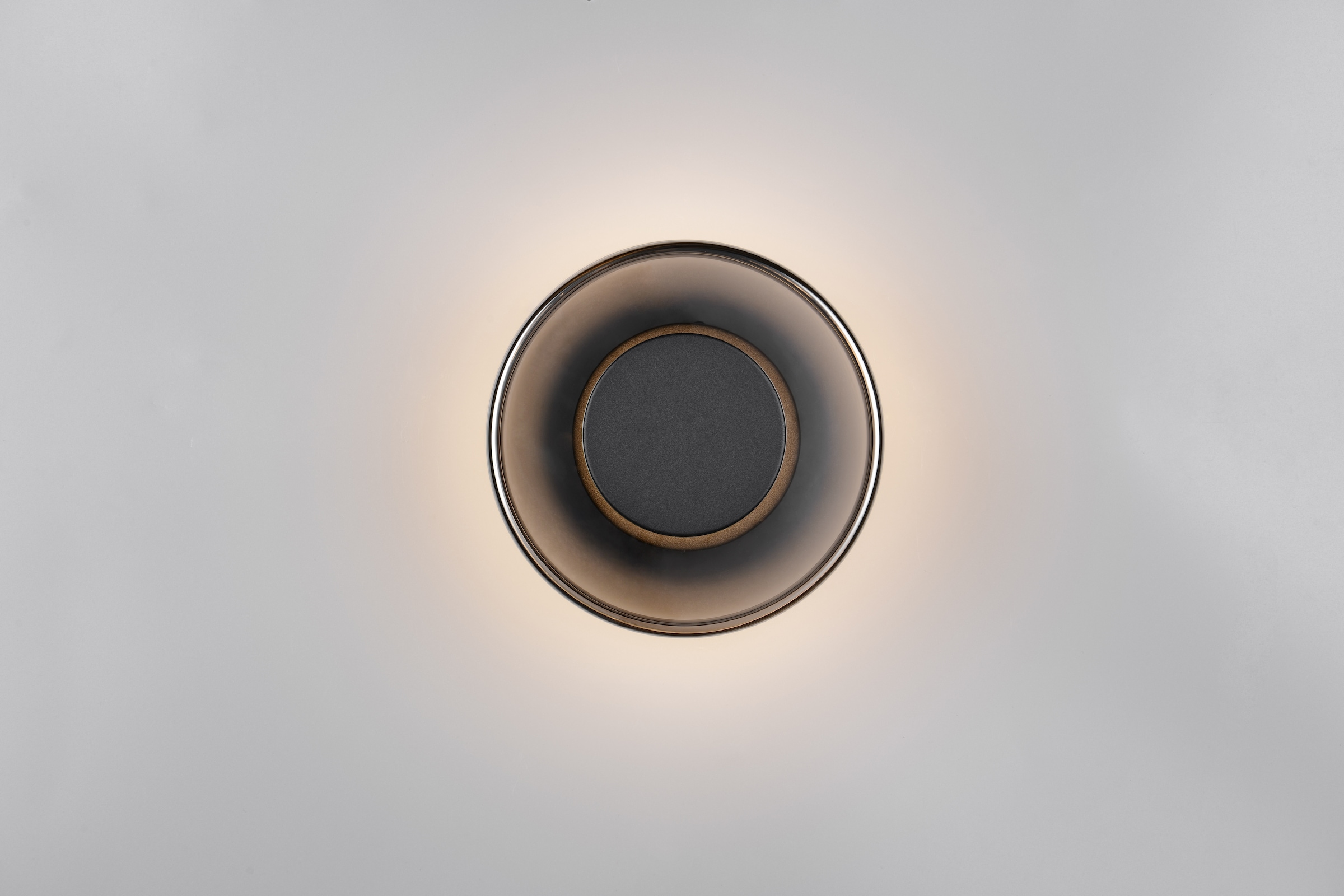 TRIO Leuchten LED Wandleuchte »CELESTE, LED Wandlampe aus Metall Glas und Holz Ø 22cm, 10W 1100 Lumen«, 1 flammig, Leuchtmittel LED-Board | LED fest integriert, 3-Stufen dimmbar über Wandschalter, elegante moderne Wandlampe Flur