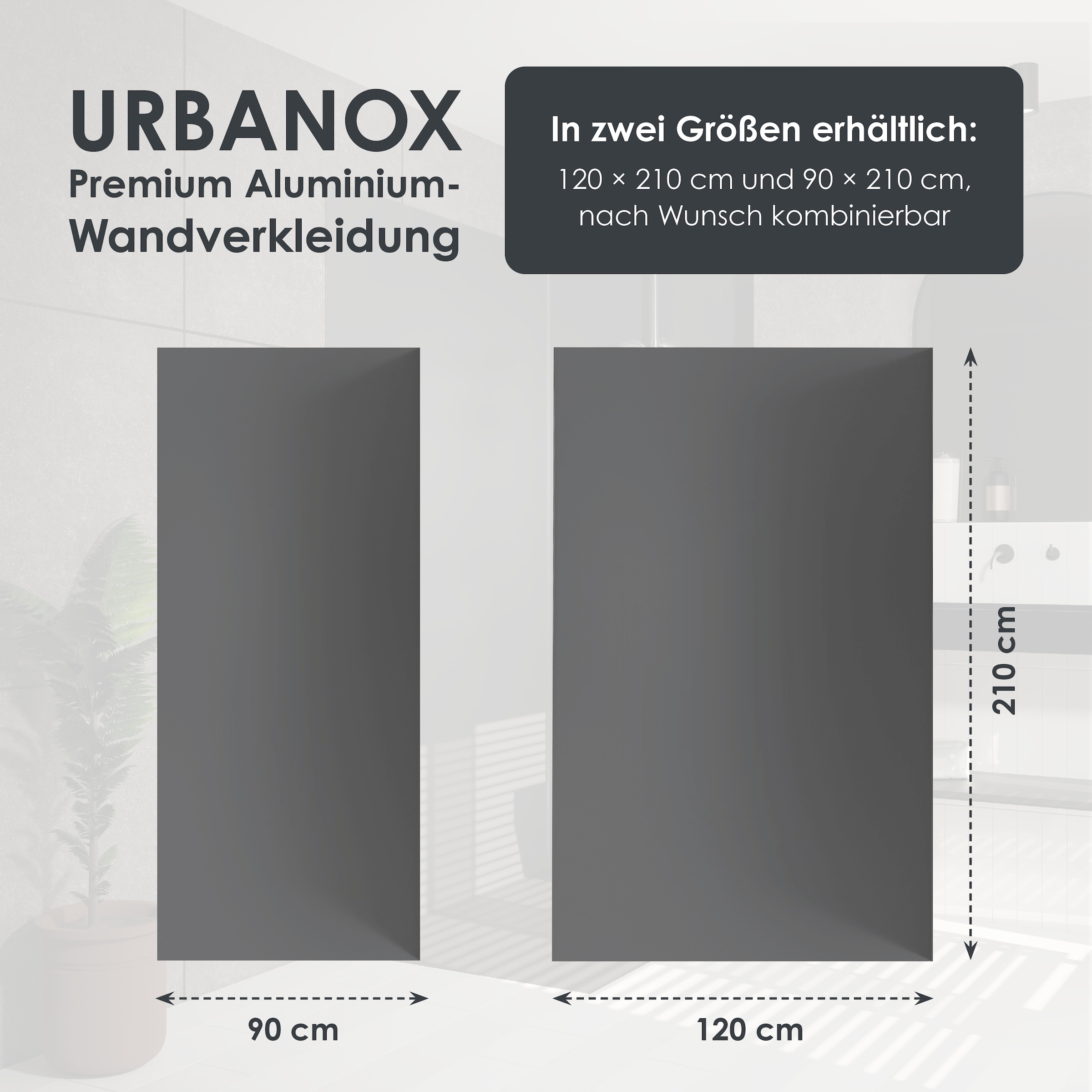 Marwell Duschrückwand »Urbanox«, (Set, 1 tlg.), in verschiedenen Größen erhältlich
