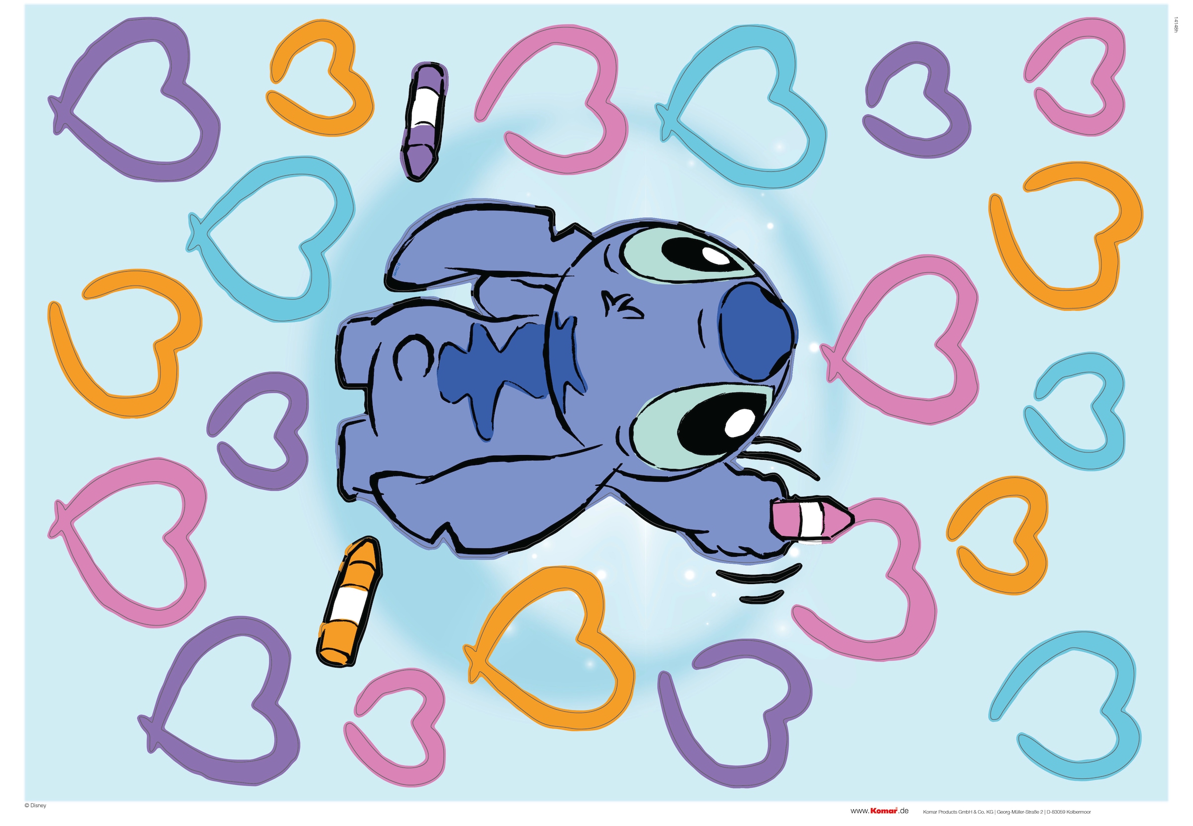 Komar Wandtattoo »Stitch Artist - Größe 50 x 70 cm«, (22 St.), selbstklebend, Wandsticker, Kinderzimmer