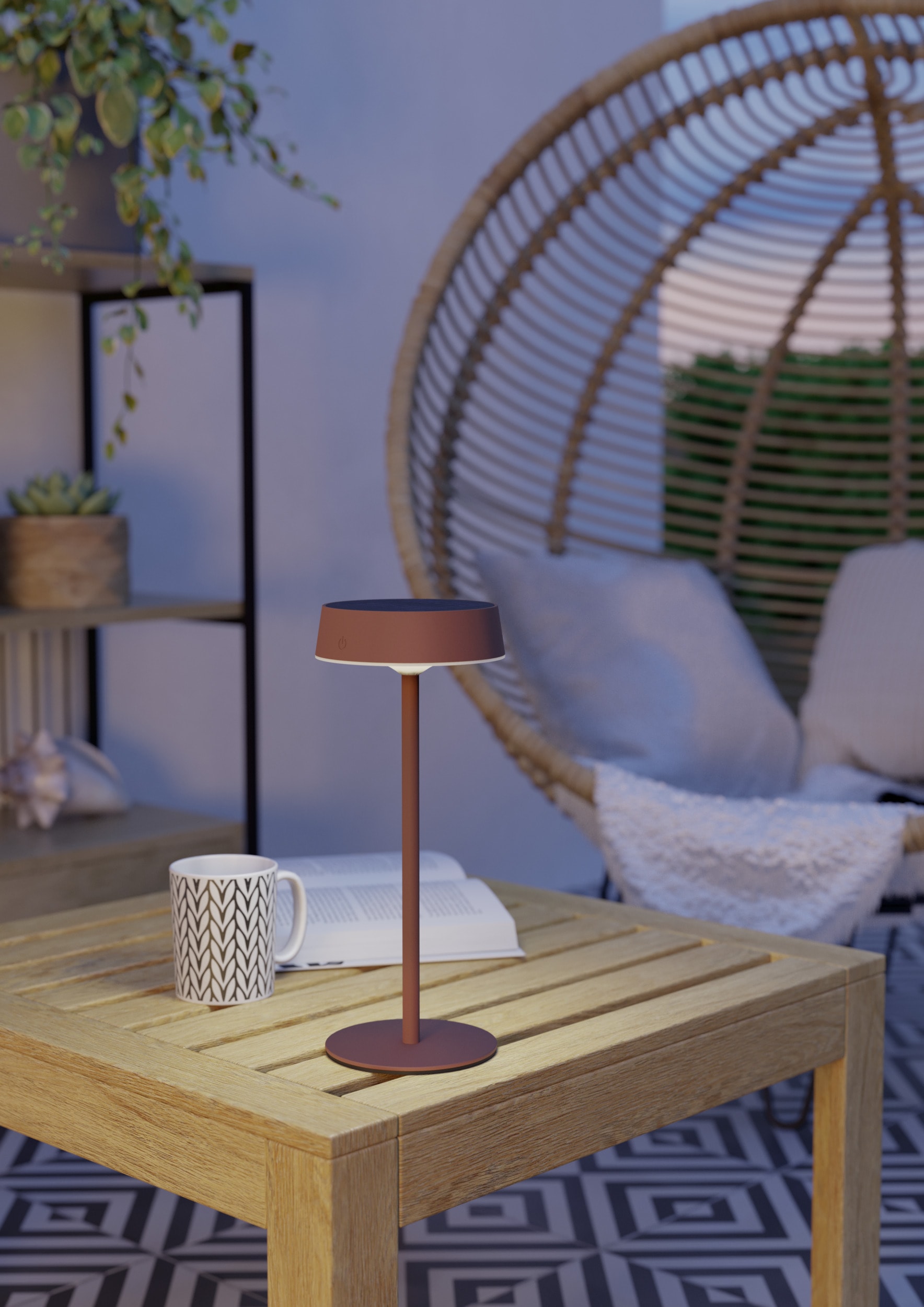 EGLO Tischleuchte »SIMERI Tischlampe - Stahl - SOLAR-LED - 3W - IP44« LED-Modul 1 Stk. Kaltweiß | Neutralweiß | Warmweiß Solarleuchte, Außentischleuchte, Akku, Leselampe, H31 x Ø13 cm