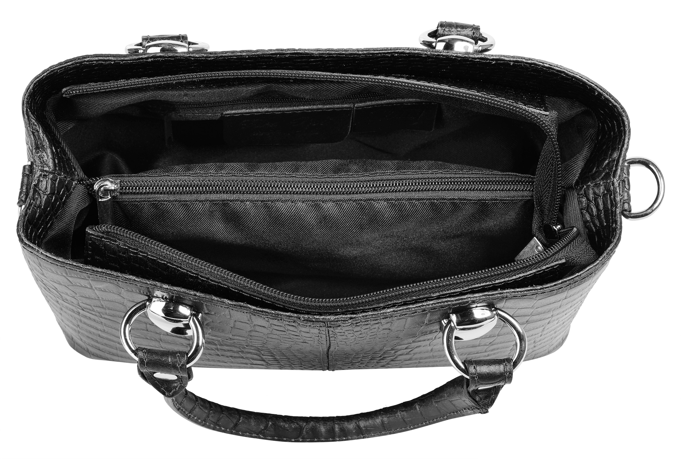 Cluty Umhängetasche, echt Leder, Made in Italy