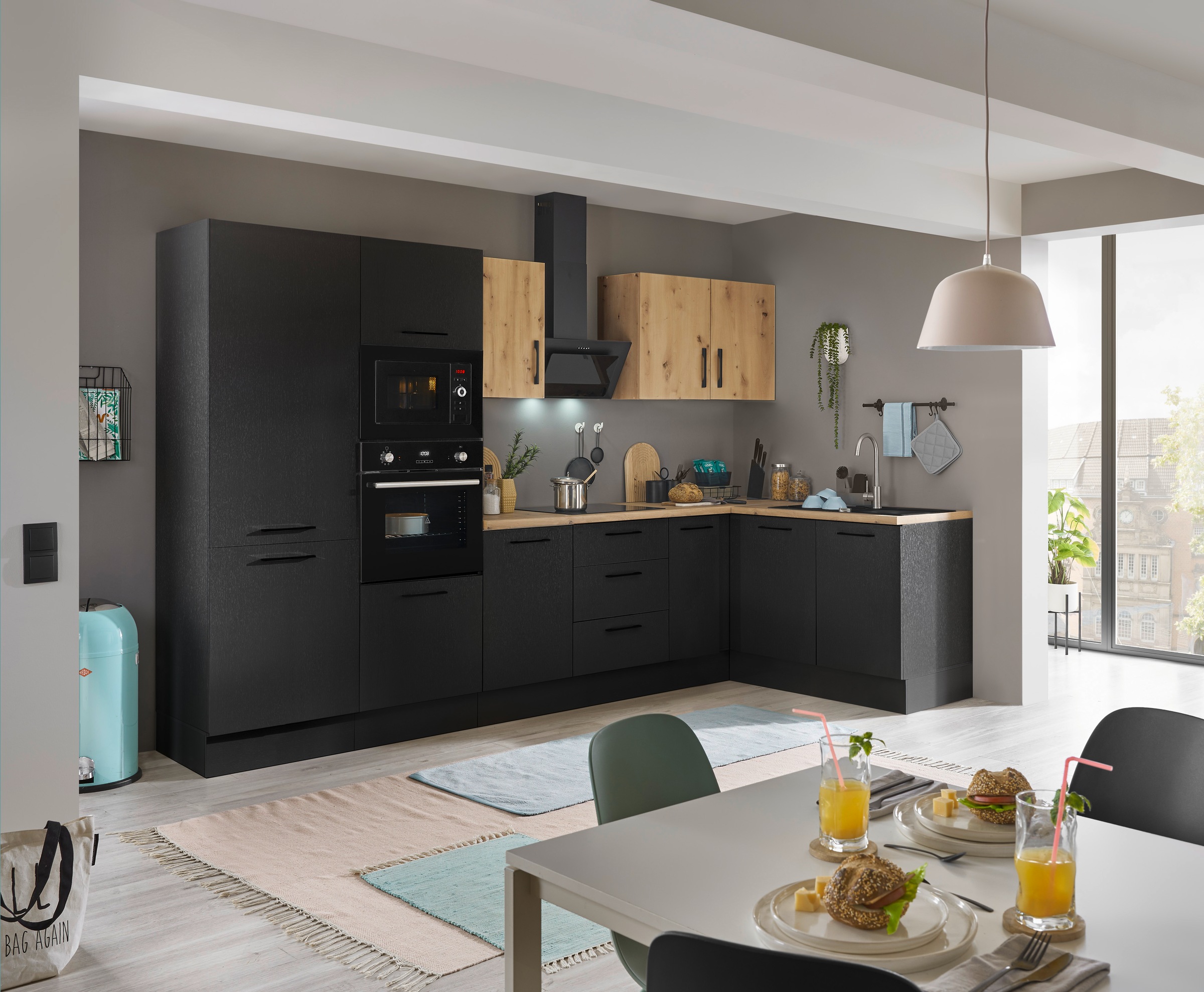 BASIC by Balculina Winkelküche »Turin«, Stellbreite 330x175 cm, wahlweise mit E-Geräten