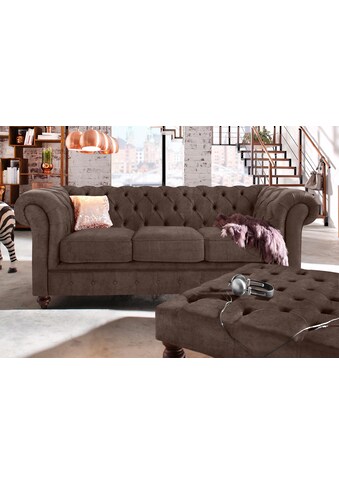 Home affaire Chesterfield-Sofa »Chesterfield«, mit Knopfheftung, auch in Leder kaufen