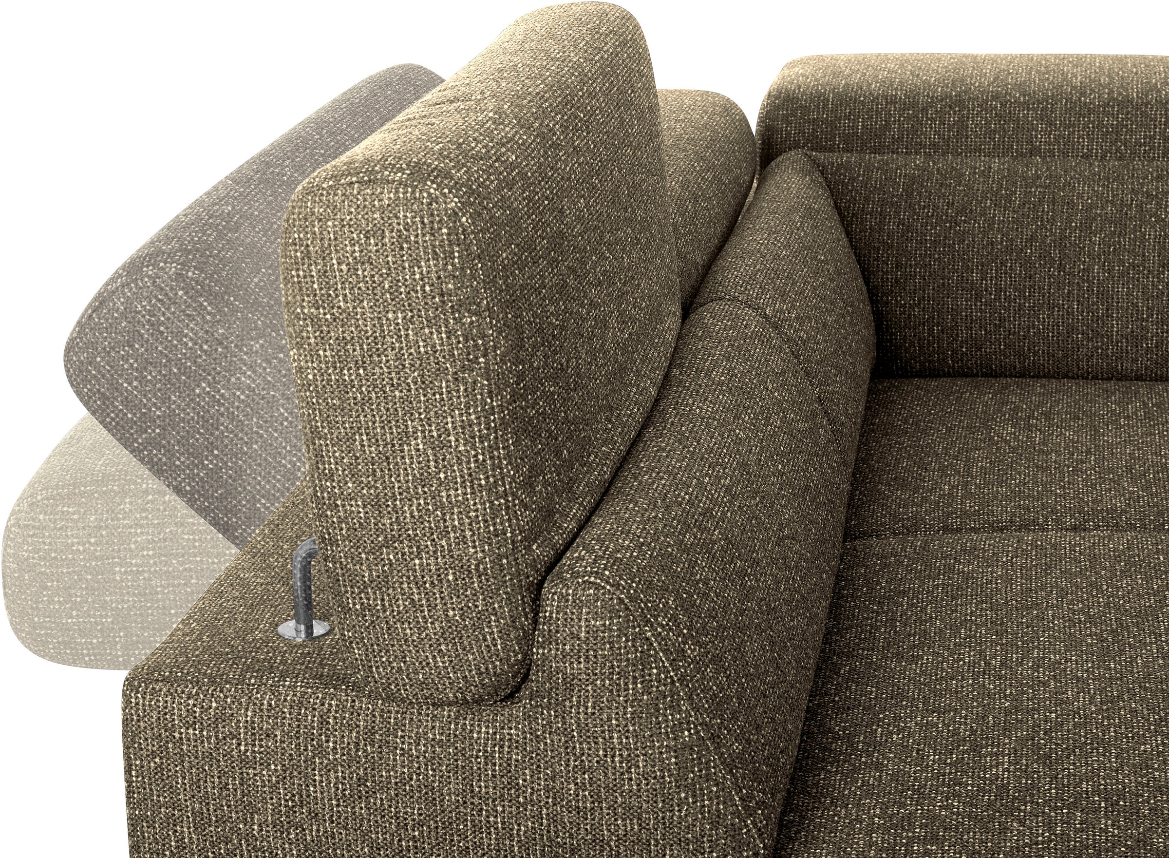 W.SCHILLIG Ecksofa »finn, Designsofa mit tollem Sitzkomfort, bequem, L-Form«, German Design Award 2016, Fußgestell Nussbaum natur, Breite 281 cm