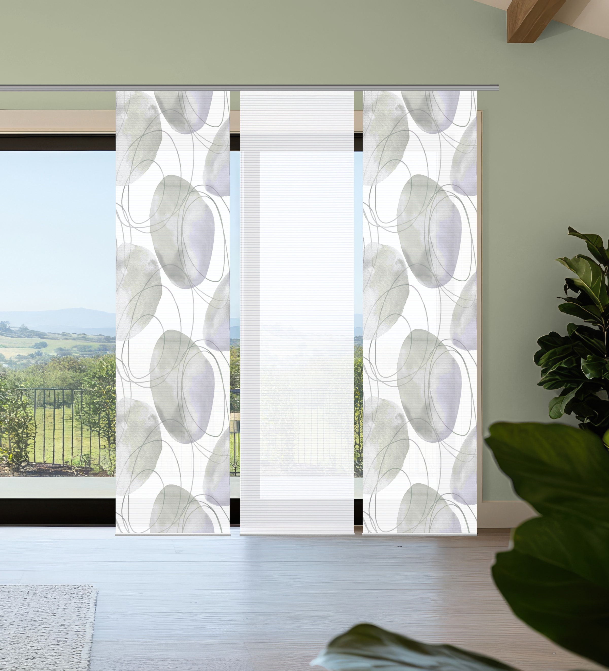 HOME in green Schiebegardine »ELLRIK« Paneelwagen 3 Stk. tlg. Bambusoptik, günstig online kaufen