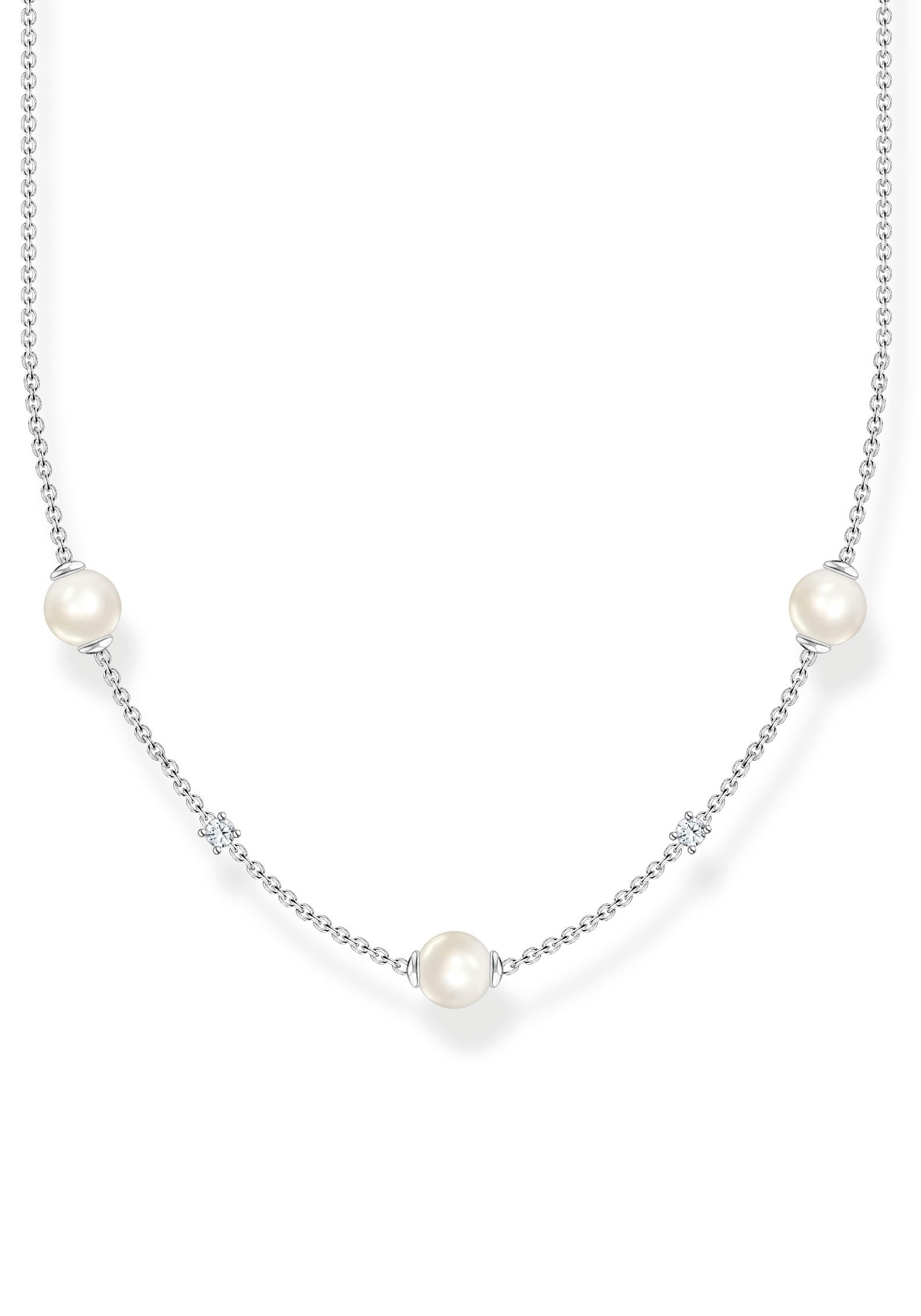 THOMAS SABO Perlenkette »Perlen (synth.) - Steinen, mit KE2120-167-14-L45V«, Zirkonia Süßwasserzuchtperle kaufen mit mit