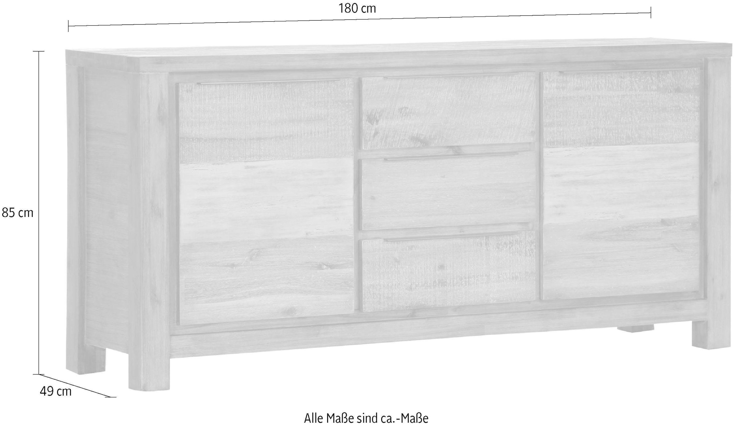 Gutmann Factory Sideboard »Tulsa«, Kommode, Breite 130 cm