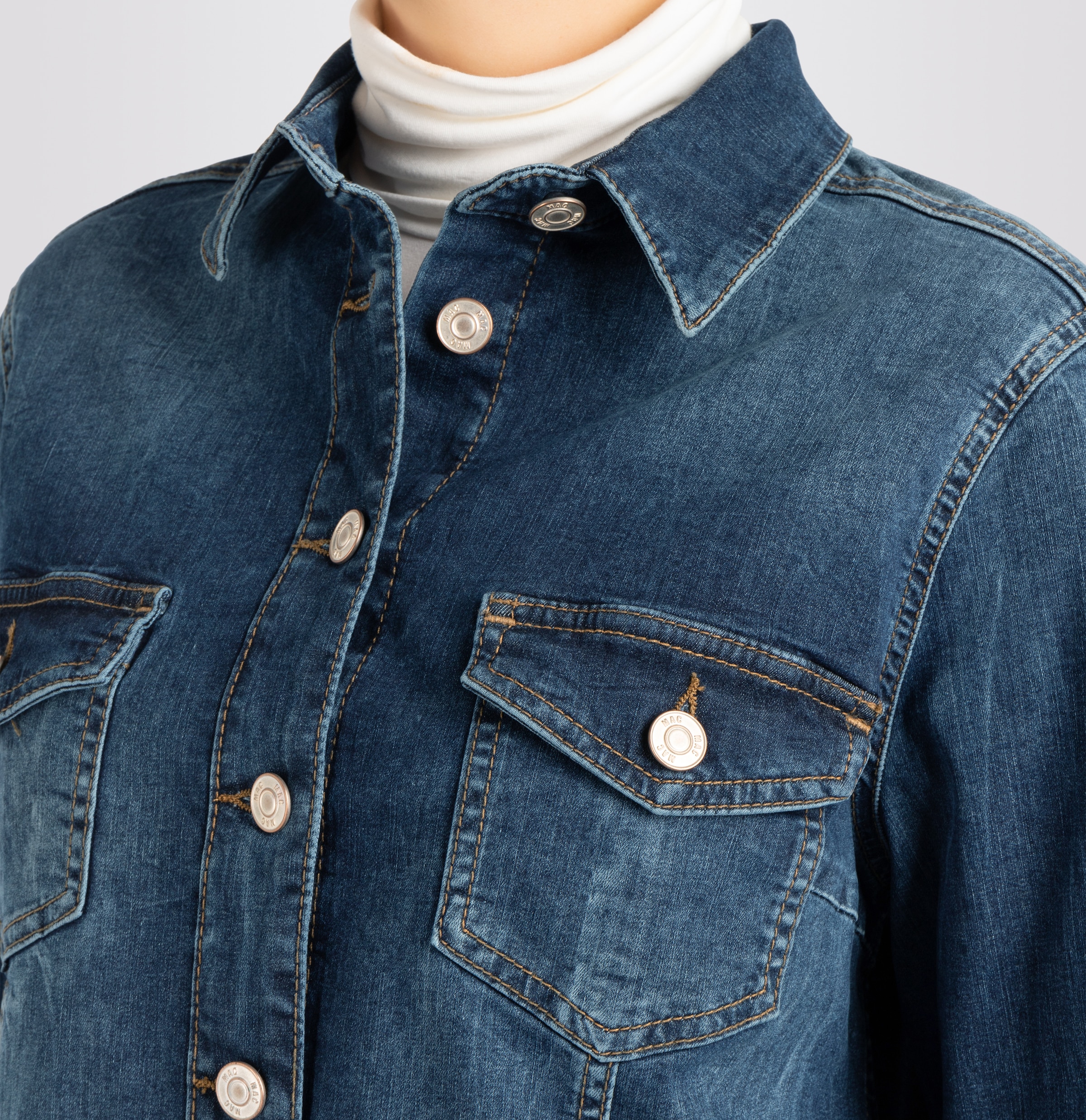 MAC Jeansjacke »RICH JACKET«, aus leichter, sommerlicher Denim-Qualität mit hohem Baumwoll-Anteil