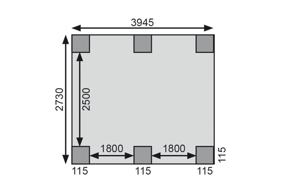 Karibu Einzelcarport »Classic Grundpaket Stahl, kesseldruckimprägniert«, Masivholz, 540 cm, KDI, aus Masivholz