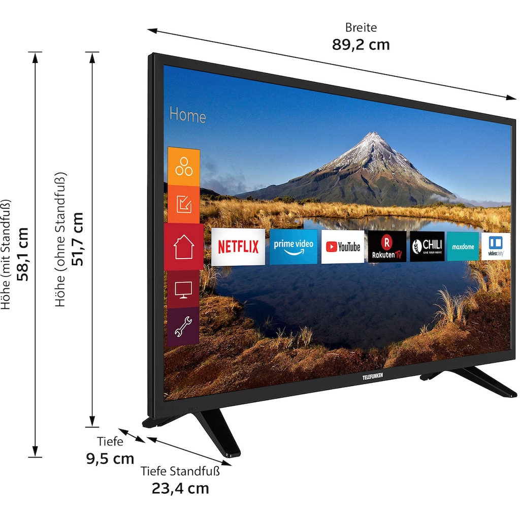 Telefunken LED-Fernseher »D39H500M1CW«, 98 cm/39 Zoll, HD-ready, Smart-TV