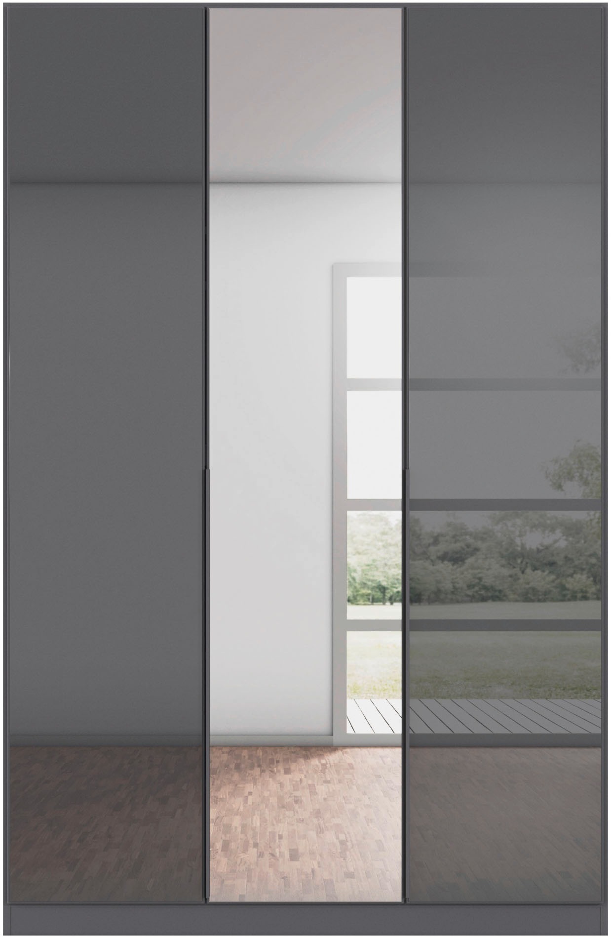 rauch Drehtürenschrank »Kleiderschrank Kleiderschränke Schrank Garderobe AGORDO mit Glasfront«, (in zwei Griff-Farben), durchdachte Innenausstattung, in 6 Breiten und 2 Höhen MADE IN GERMANY