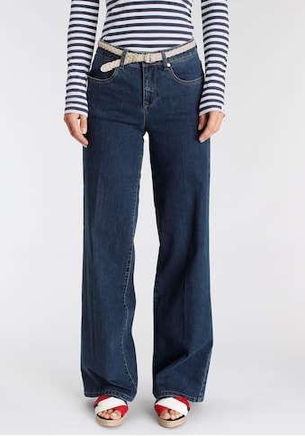 DELMAO Weite Jeans, (Set, 2 tlg., mit Gürtel), mit modischem Flechtgürtel ---NEUE MARKE! kaufen