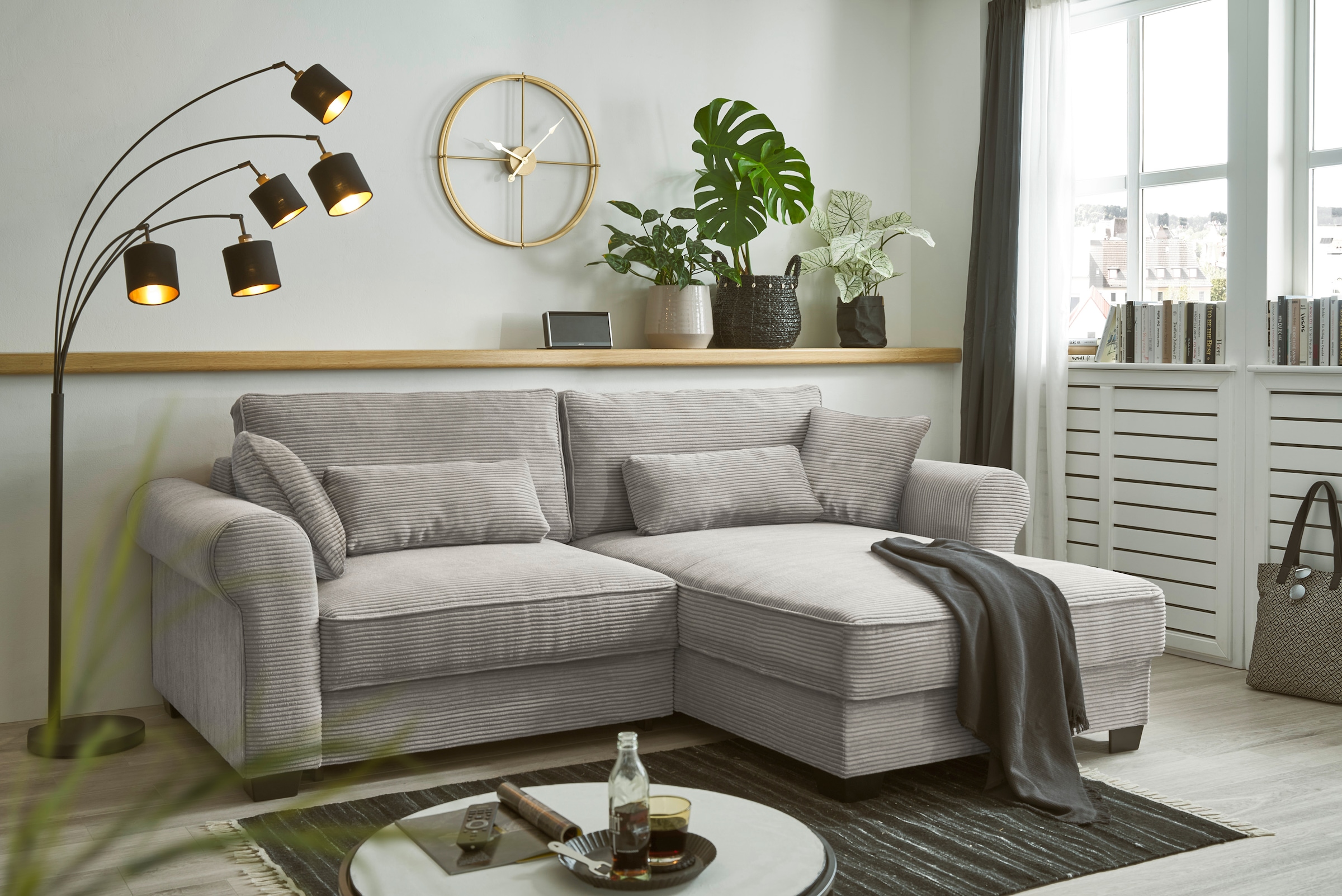 ED EXCITING DESIGN Ecksofa »Angelina L-Form«, mit Bettfunktion, Bettkasten günstig online kaufen