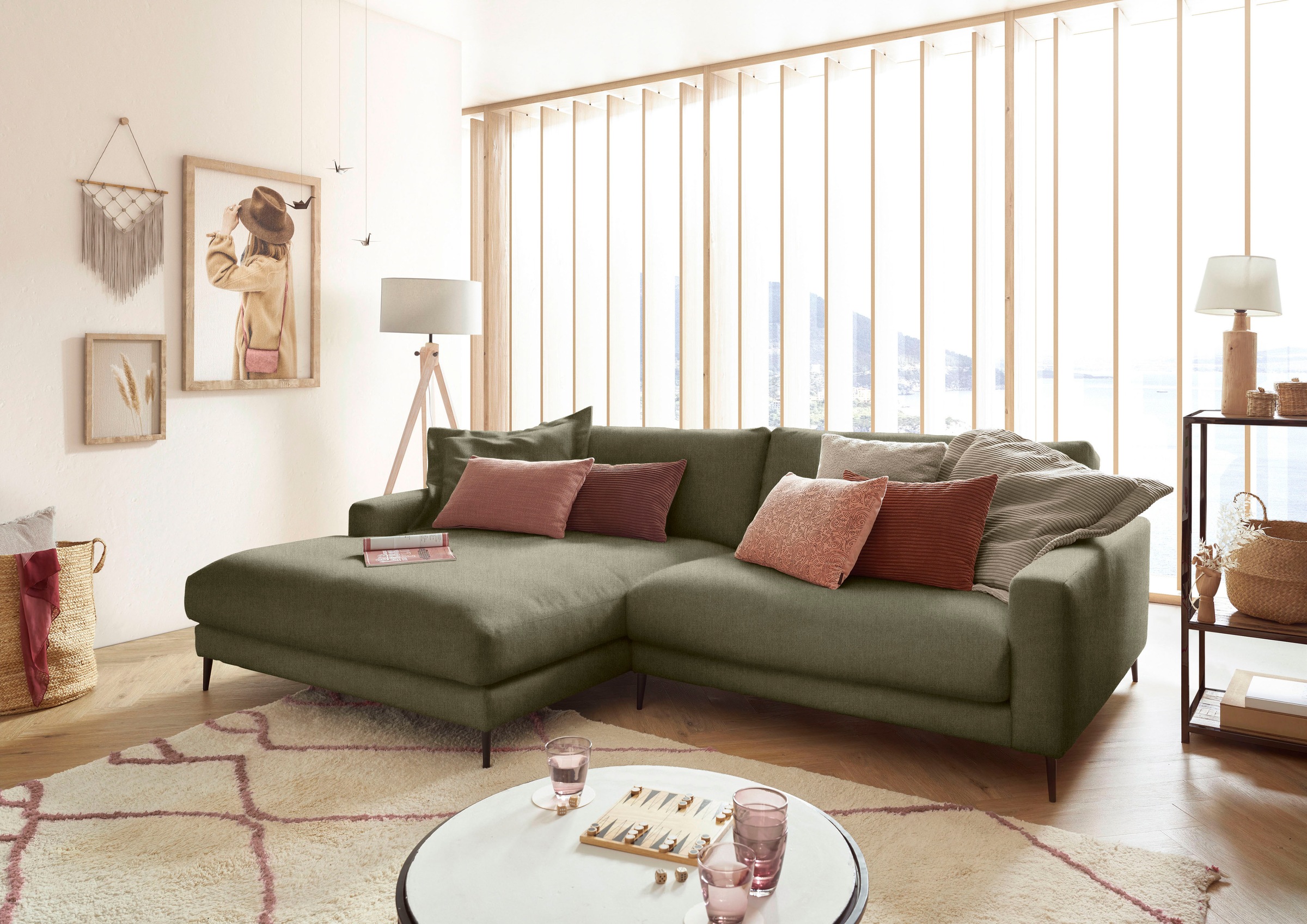 Home affaire Ecksofa »Downtown, B/T/H: 272/190/84 cm L-Form« weicher Sitzko günstig online kaufen