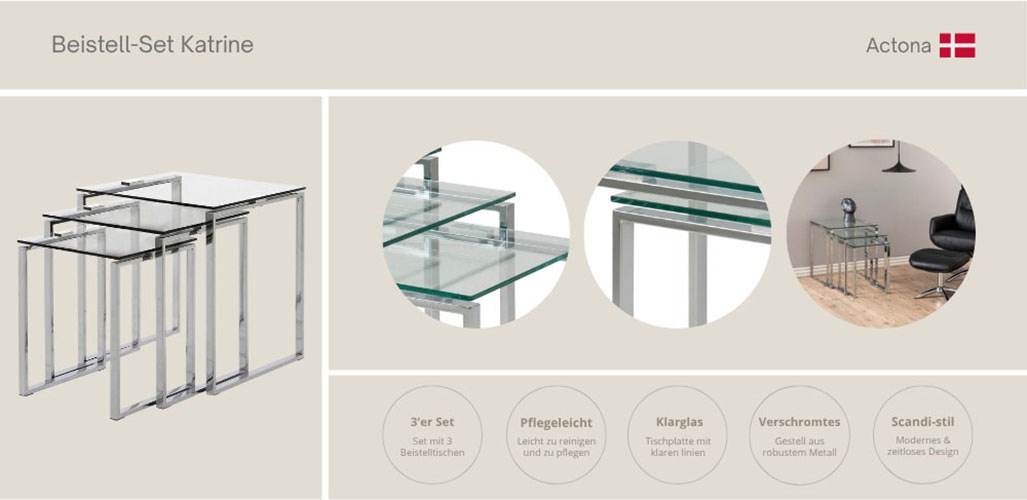 ACTONA GROUP Beistelltisch »Katrine Beistell-Set, TOPSELLER! 3 stück, moder günstig online kaufen