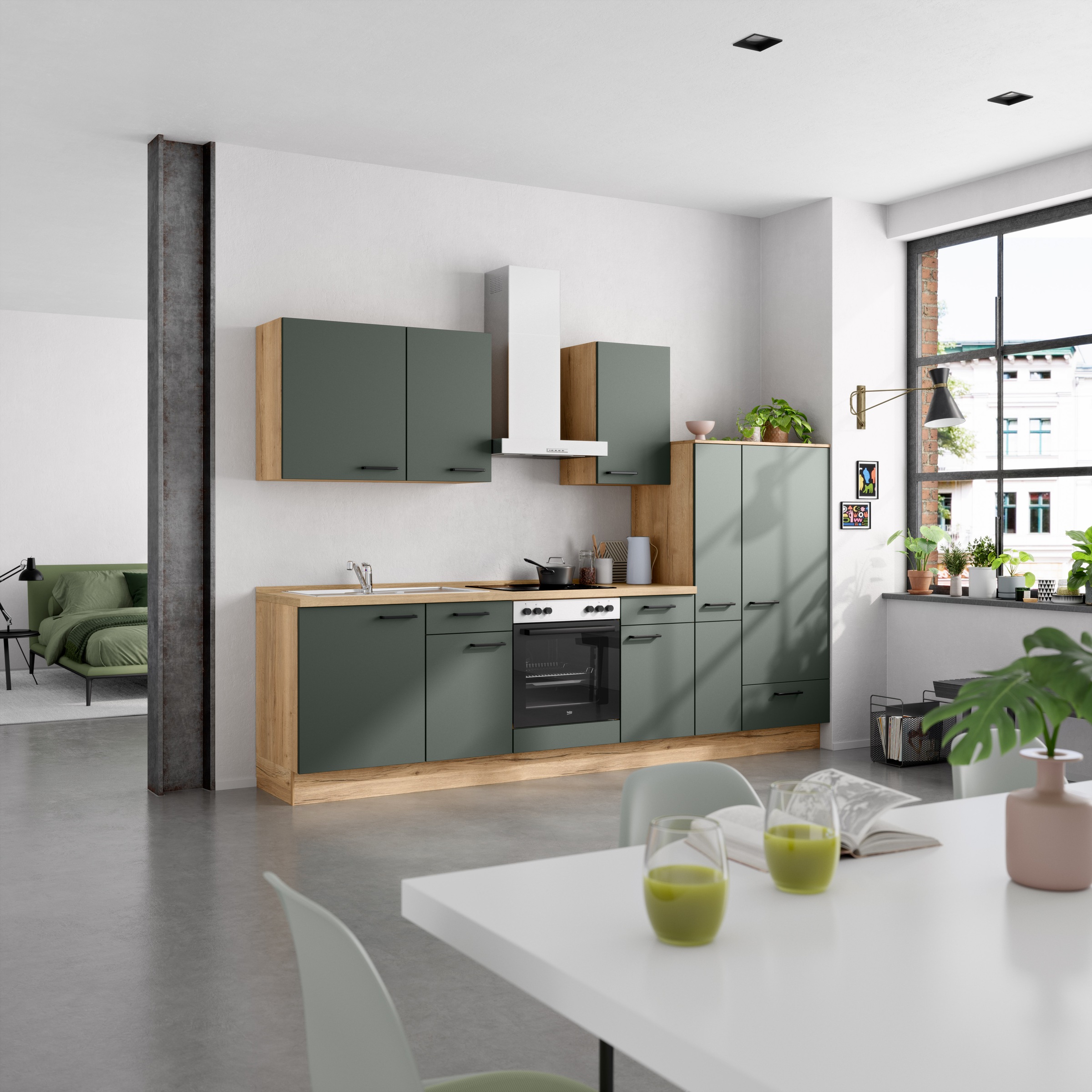 nobilia® Küchenzeile »"Easytouch I"« vormontiert, Ausrichtung wählbar, Brei günstig online kaufen