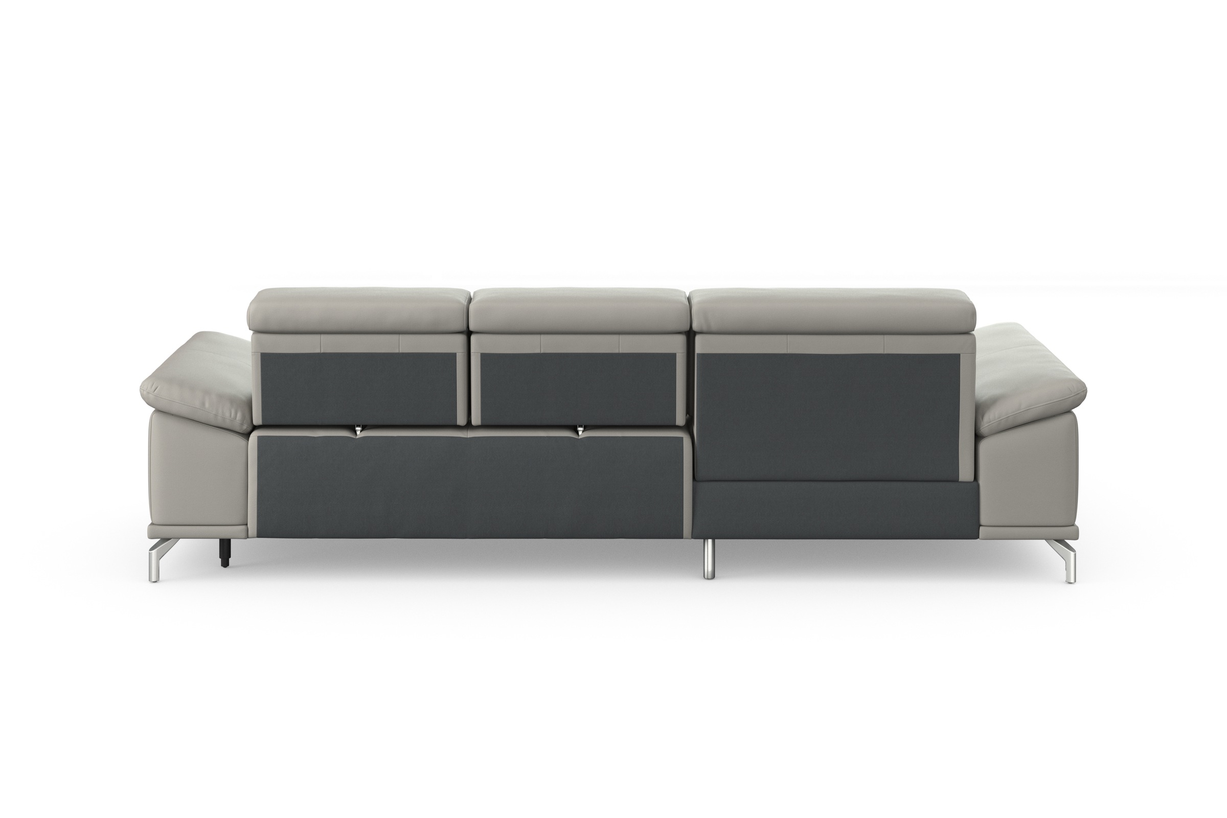 sit&more Ecksofa »Cabrio L-Form, mit Sitztiefenverstellung, Arm- und Kopfteilverstellung«, 2 Nierenkissen, Federkern, optional Bettfunktion und Stauraum
