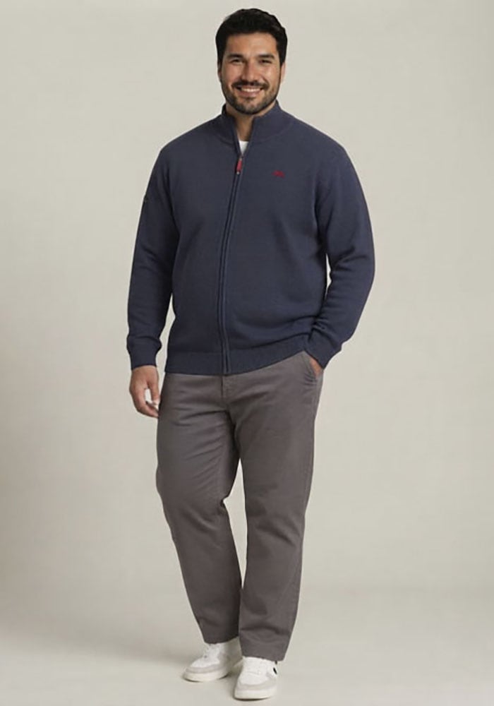 Man's World Plus Strickjacke »auch in Grosse Größen bis Gr. 7XL« Regular Fit, Langarm, mit Stehkragen, mit Reißverschluss