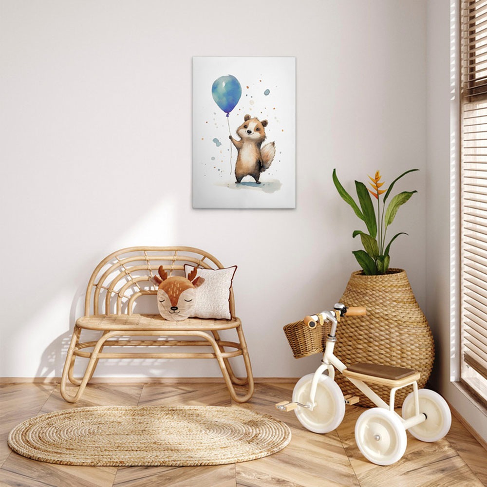 A.S. Création Leinwandbild »Cute Raccoon Blue - Wandbild Weiß Braun Keilrah günstig online kaufen