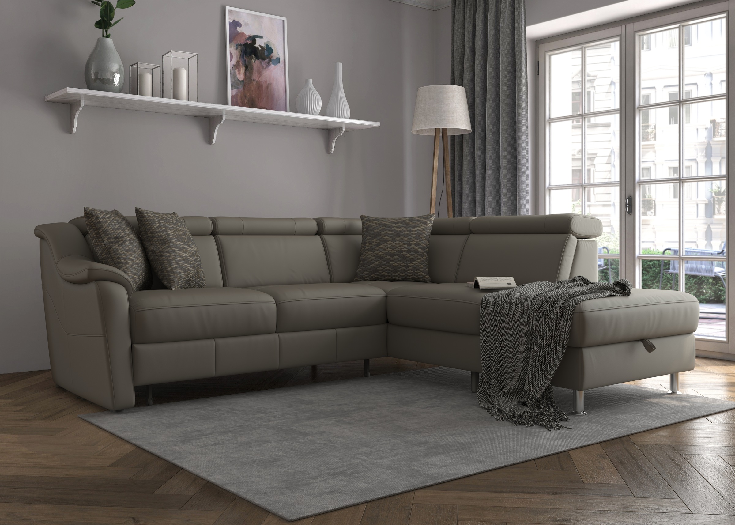 sit&more Ecksofa »Freetown L-Form«, inklusive Kopfteilverstellung und komfortablem Federkern