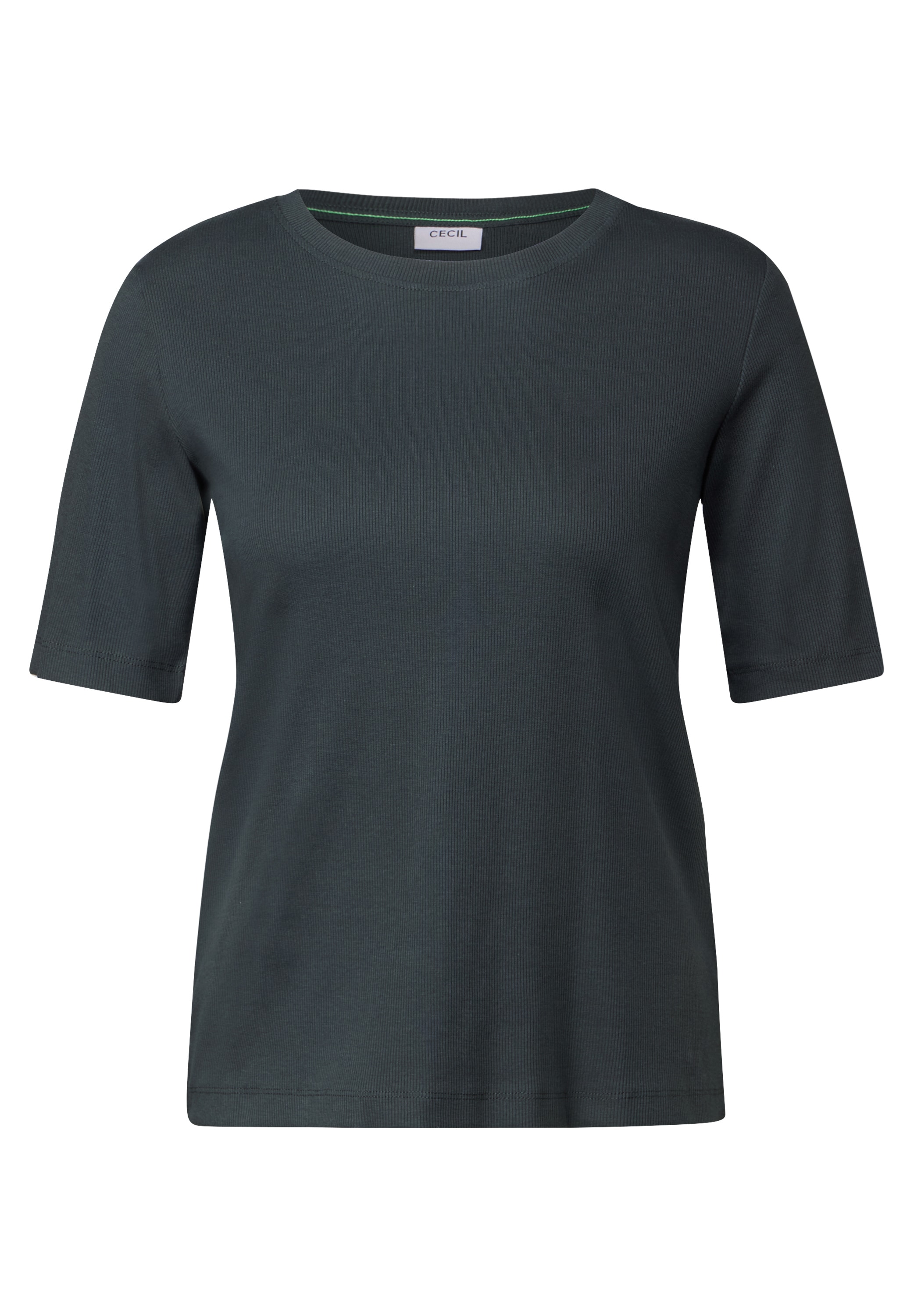 Cecil T-Shirt, mit feiner Ripp Struktur