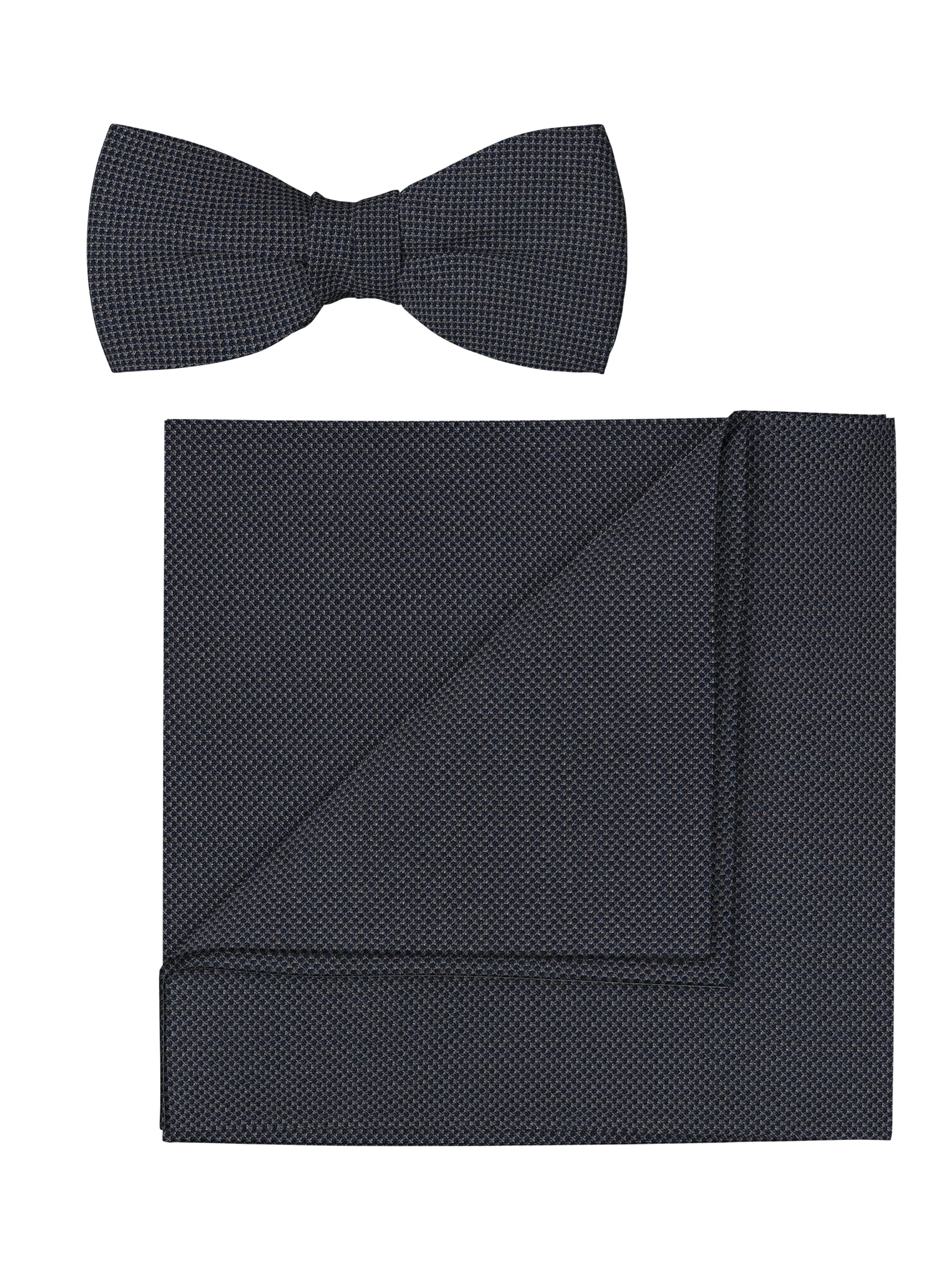 OLYMP Fliege Set mit Einstecktuch mittelgrau