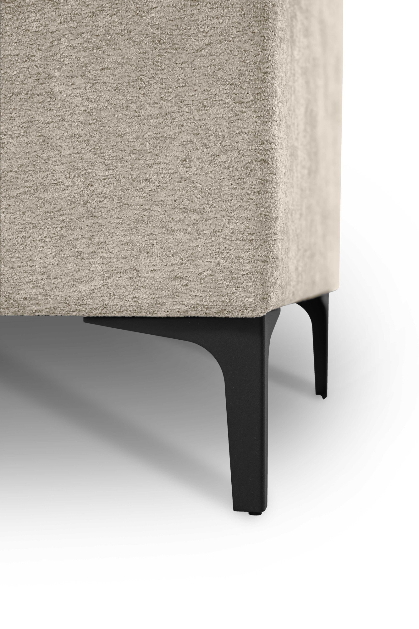 Places of Style Wohnlandschaft »XXL Sofa Oland, Struktur, Flachgewebe, Luxus-Microfaser, Boucle«, U-Form, 342 cm, Wellenunterfederung, Skandi-Design, Metallfüße