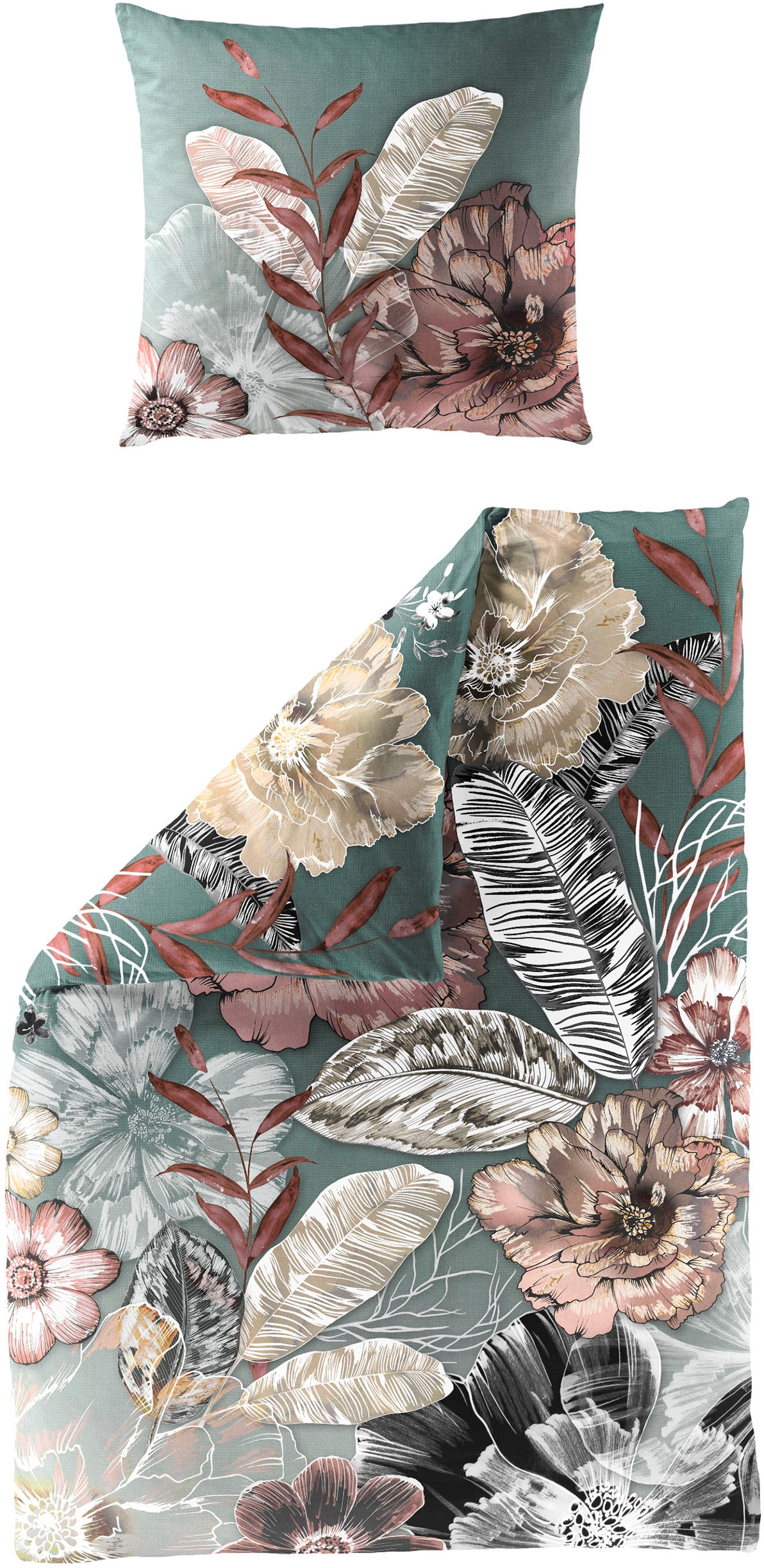 BIERBAUM Bettwäsche »5279« 2 Stk. tlg. Mako-Satin, 100 % Baumwolle, pflegel günstig online kaufen