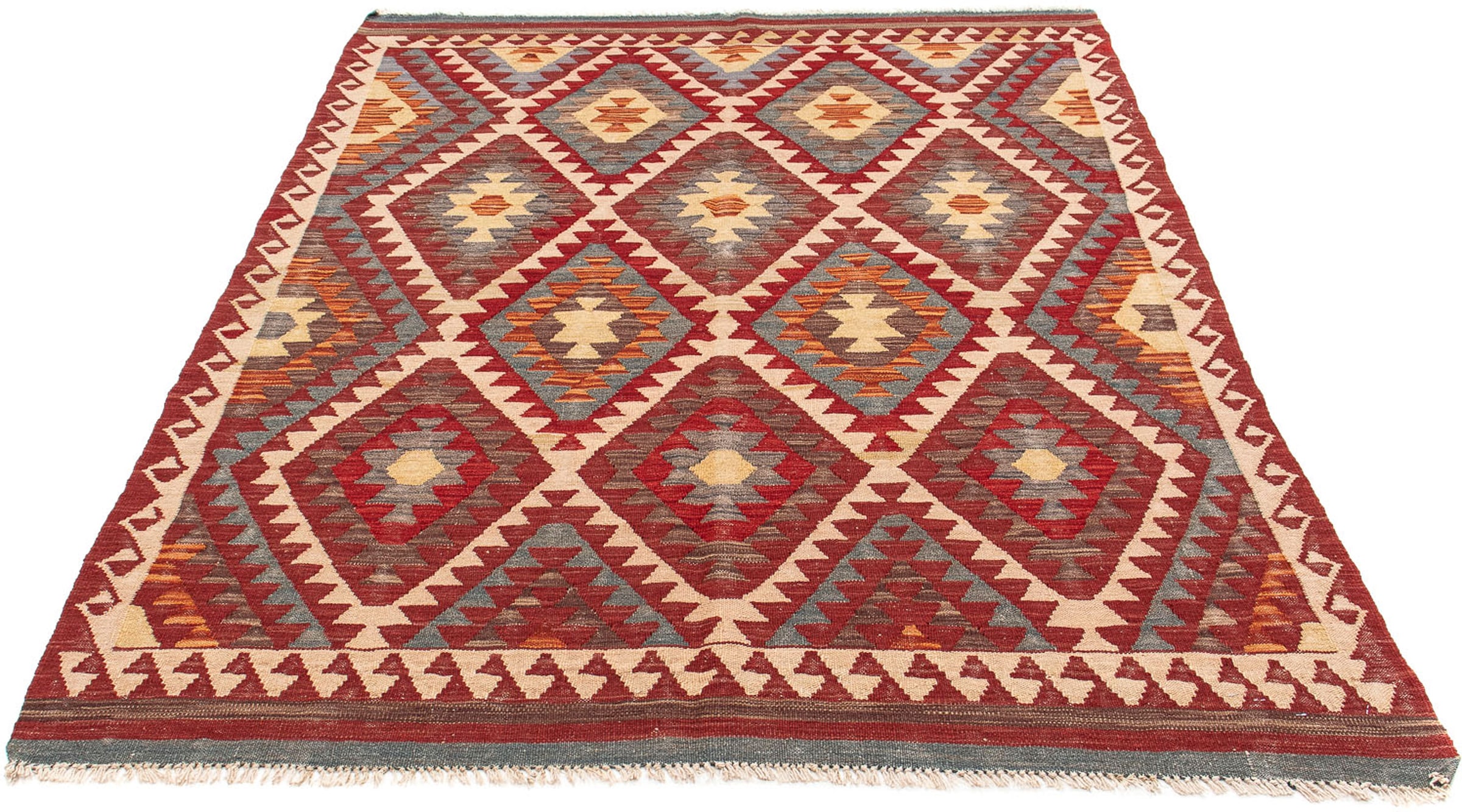 morgenland Wollteppich »Kelim - Oriental - 192 x 136 cm - mehrfarbig«, rech günstig online kaufen