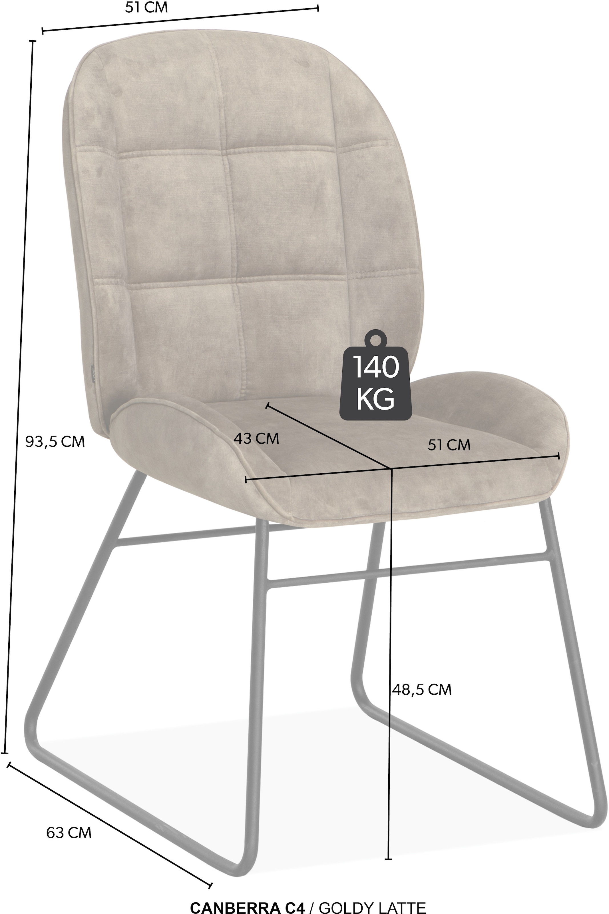 OMG Design Esszimmerstuhl »Canberra« (Set) 1 Stk.Esszimmerstuhl, pflegeleichter Samtvelour Bezug